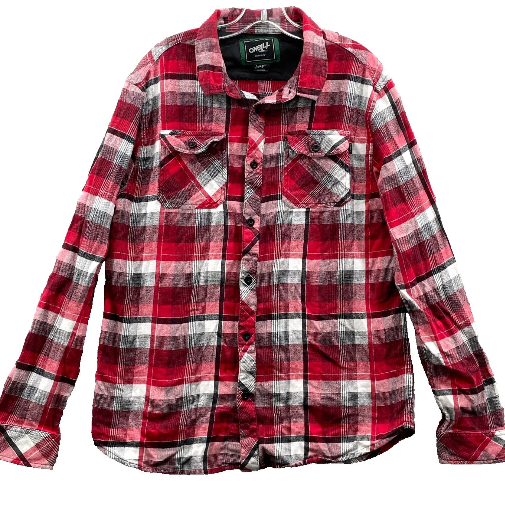 O'Neill VINTAGE O'Neill Flannel Shirt Men's Large Red Shirt Button-Up Casual Workwear 70s 90s Cowboy Hipster Nature Outdoor Western camping travel Mens Size US L / EU 52-54 / 3 - 2 Thumbnail