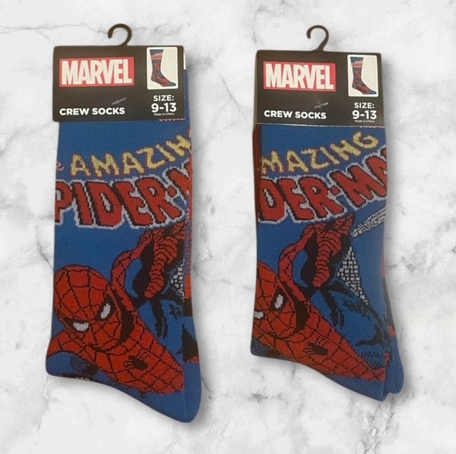 Other Marvel Comics Amazing Spider-Man Cartoon Socks (2-Pair) Size ONE SIZE - 2 Thumbnail