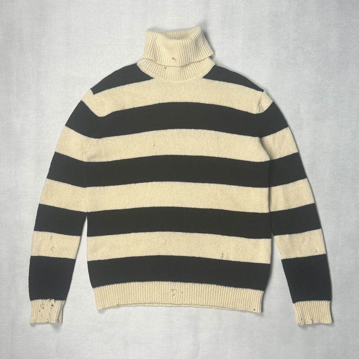 Raf Simons AW01 Riot! Riot! Riot! Striped Wool Turtleneck Sweater Size US M / EU 48-50 / 2 - 1 Thumbnail