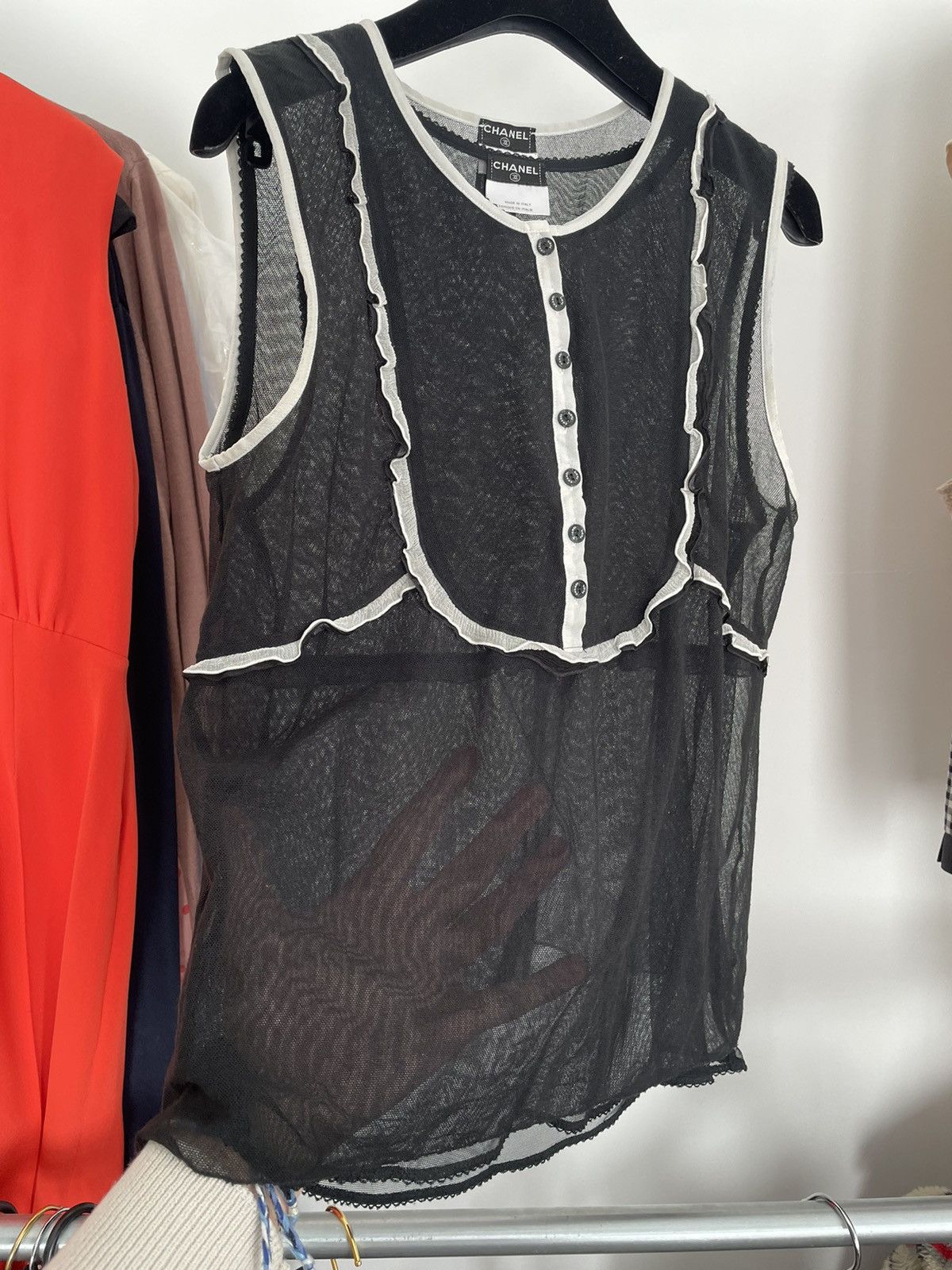 Chanel × Karl Lagerfeld Chanel 2007 mesh tank top Size M / US 6-8 / IT 42-44 - 3 Thumbnail