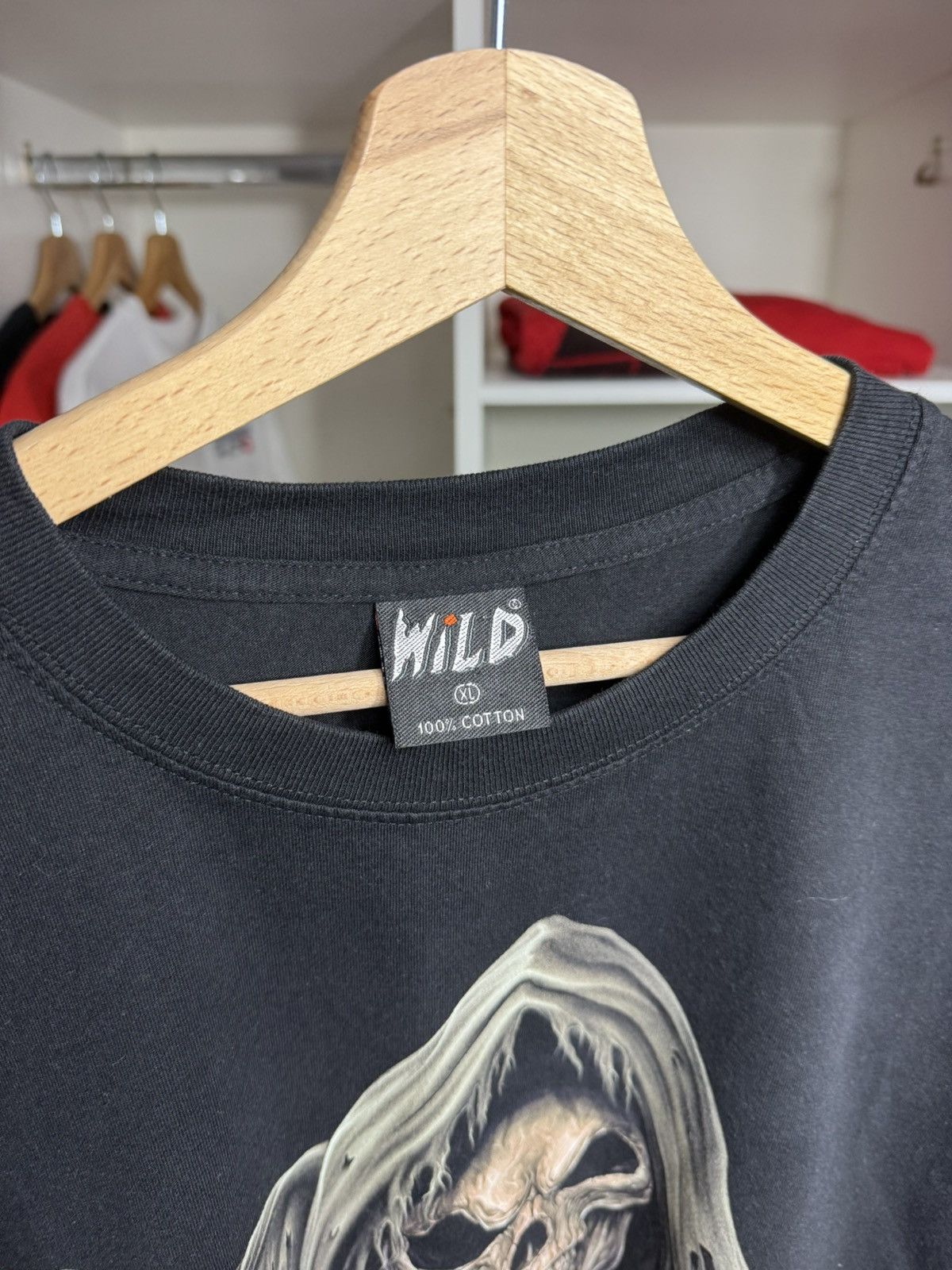 Vintage Vintage WILD Grim Reaper Graphic T-Shirt XL Gothic Y2K Tee Size US XL / EU 56 / 4 - 3 Thumbnail