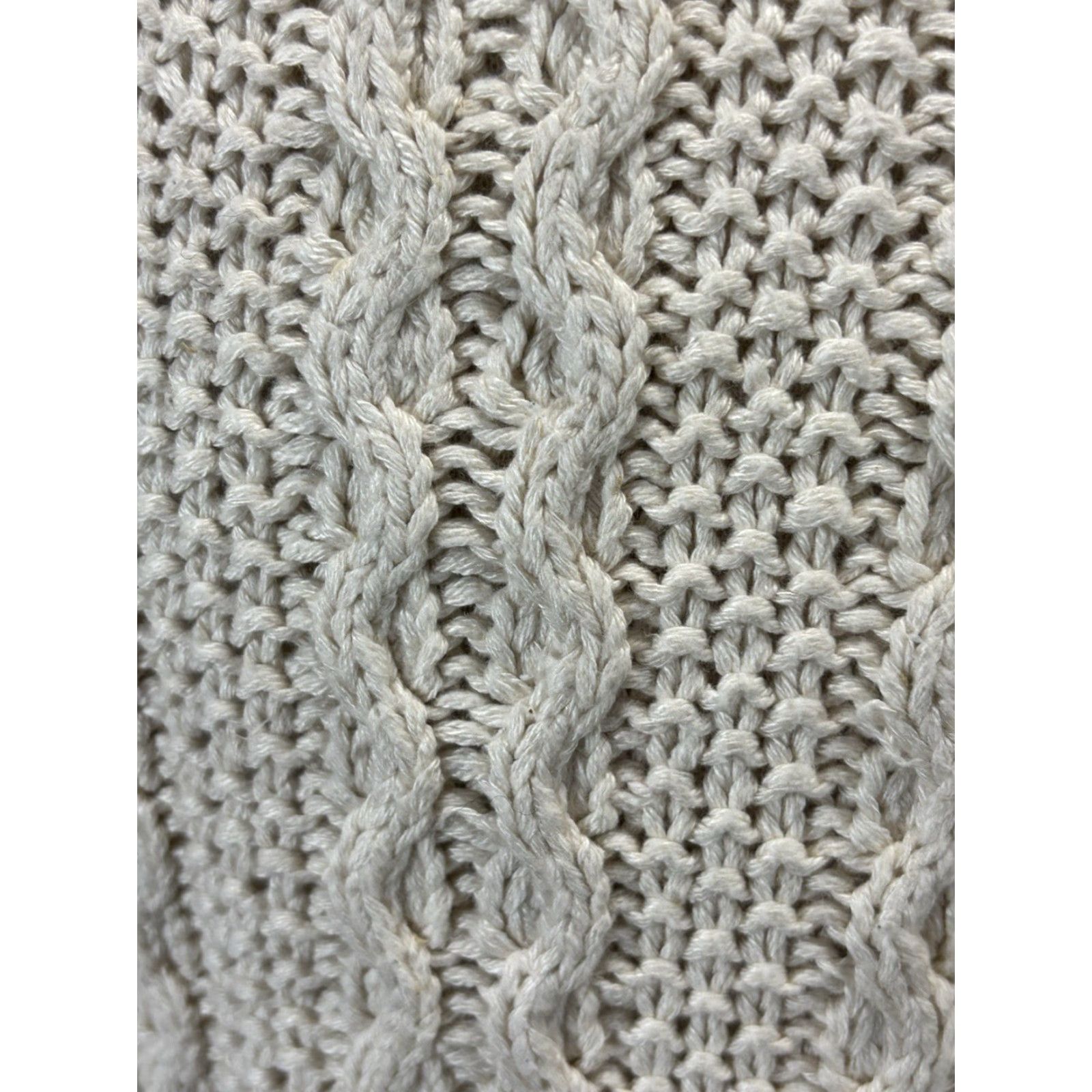 Talbots VINTAGE Talbots Hand Knit Sweater Women’s Small Ivory Cableknit 90s Fisherman V-Neck Sleeveless Vest Mens? Size S / US 4 / IT 40 - 7 Thumbnail