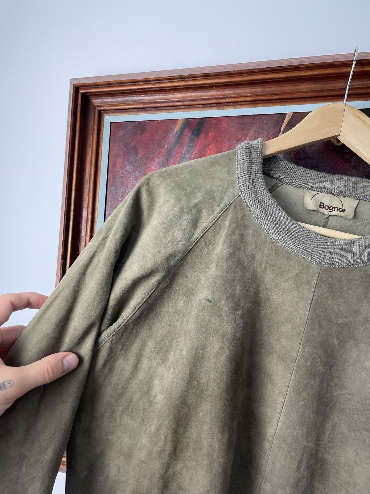 Leather Rare Bogner Leather Suede Crewneck Brown Streeetwear Hype Size M / US 6-8 / IT 42-44 - 3 Thumbnail