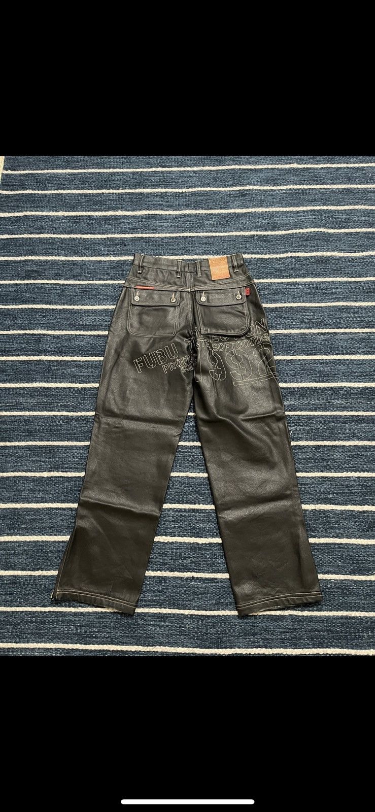 Japanese Brand Waxed Denim FUBU Jeans 32x34 Black Size US 34 / EU 50 - 2 Thumbnail