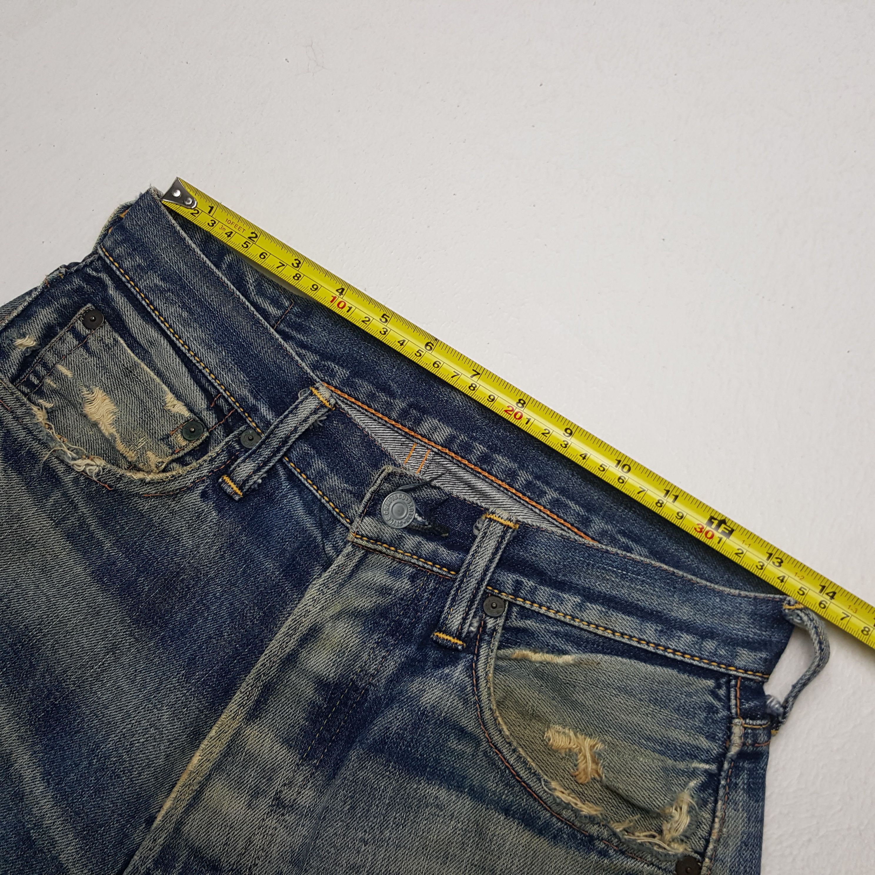 Evisu × Vintage Vintage Evisu Japan Selvedge Custom Art Daicock Denim Jeans Size US 27 - 7 Thumbnail