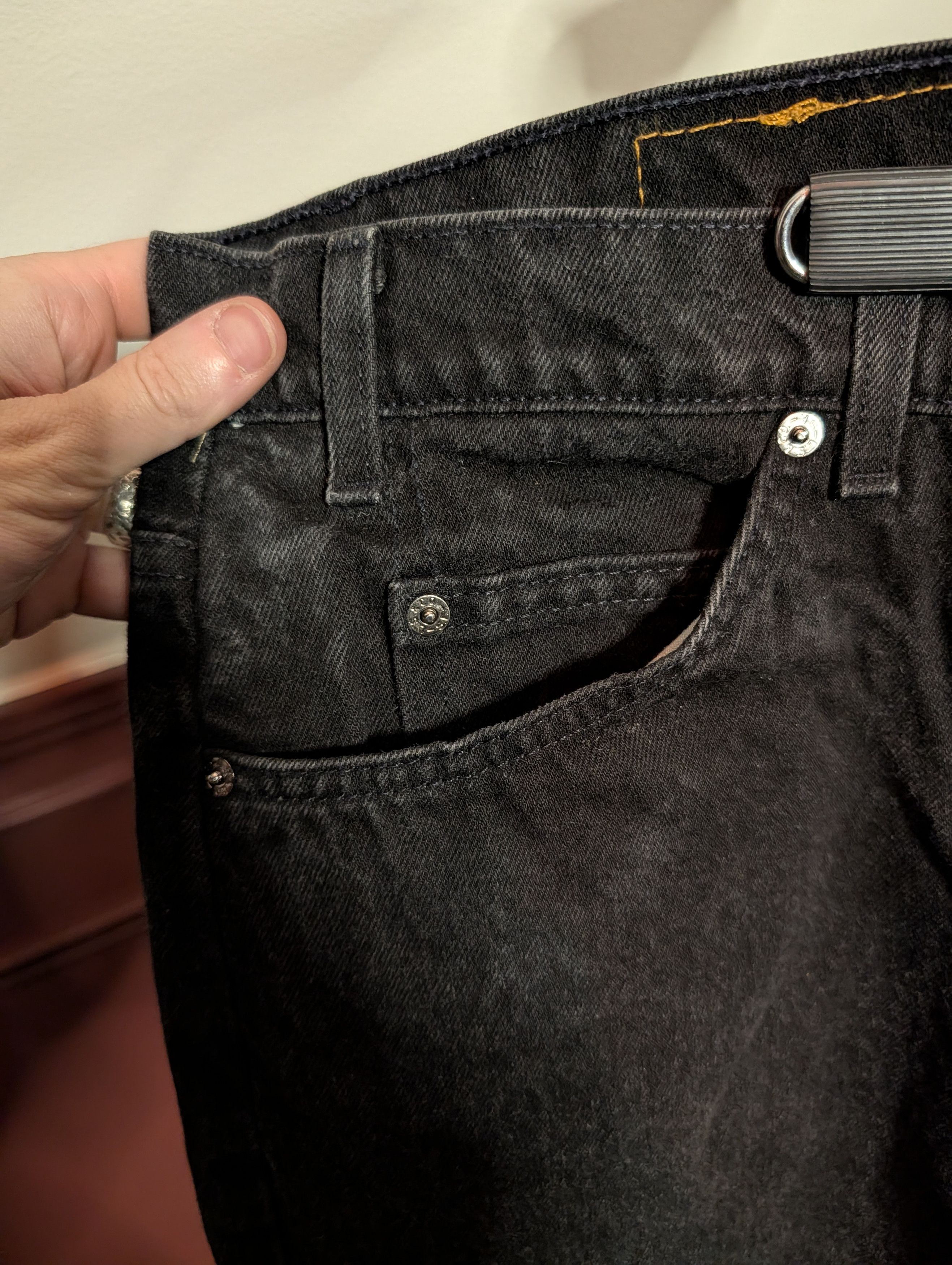 Levi's Vintage Clothing ORANGE TAB vtg black 505 straight leg denim jeans Size US 39 - 3 Thumbnail
