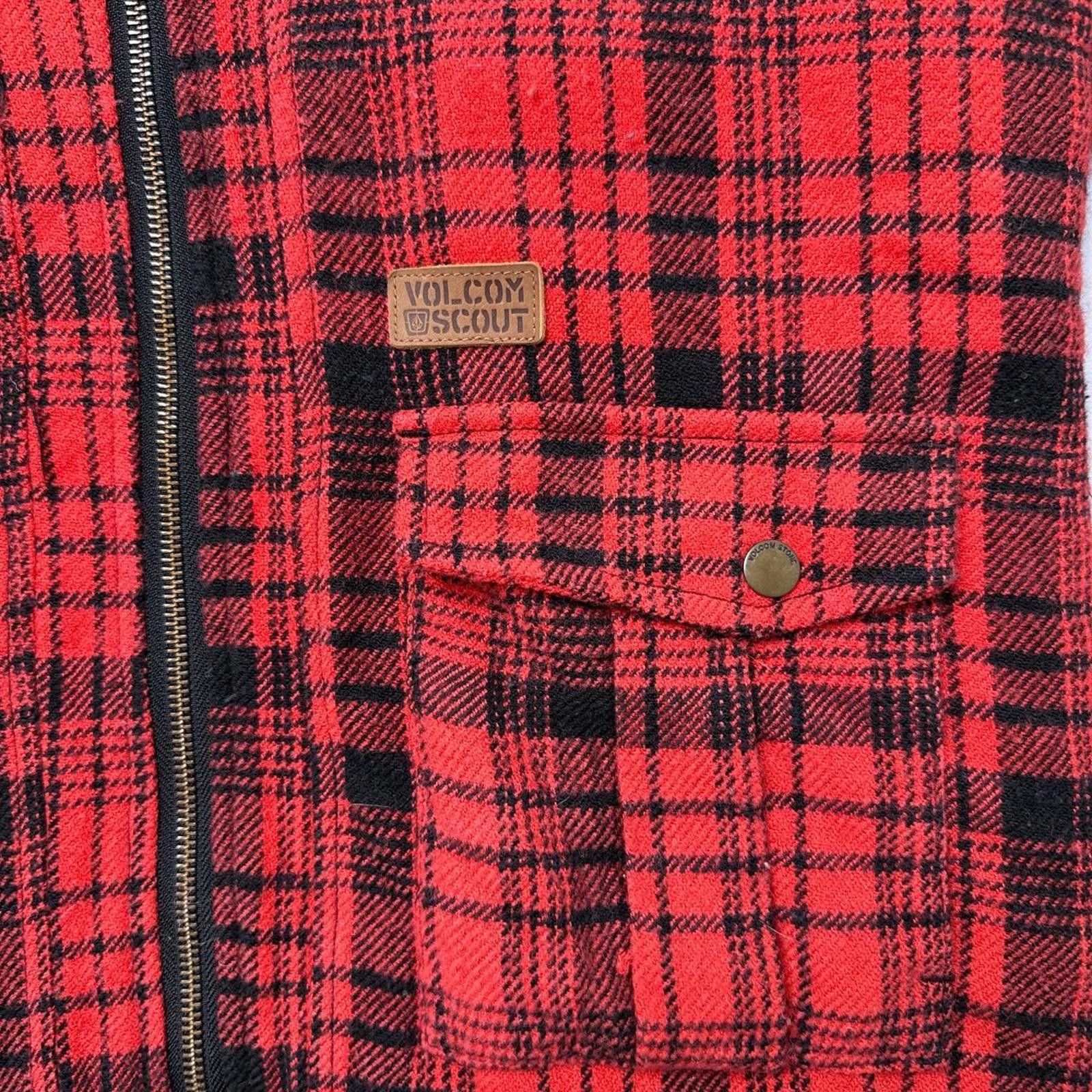 Volcom Y2K Volcom Plaid Sherpa Lime Bomber Zip Up Jacket Size XL / US 12-14 / IT 48-50 - 7 Thumbnail