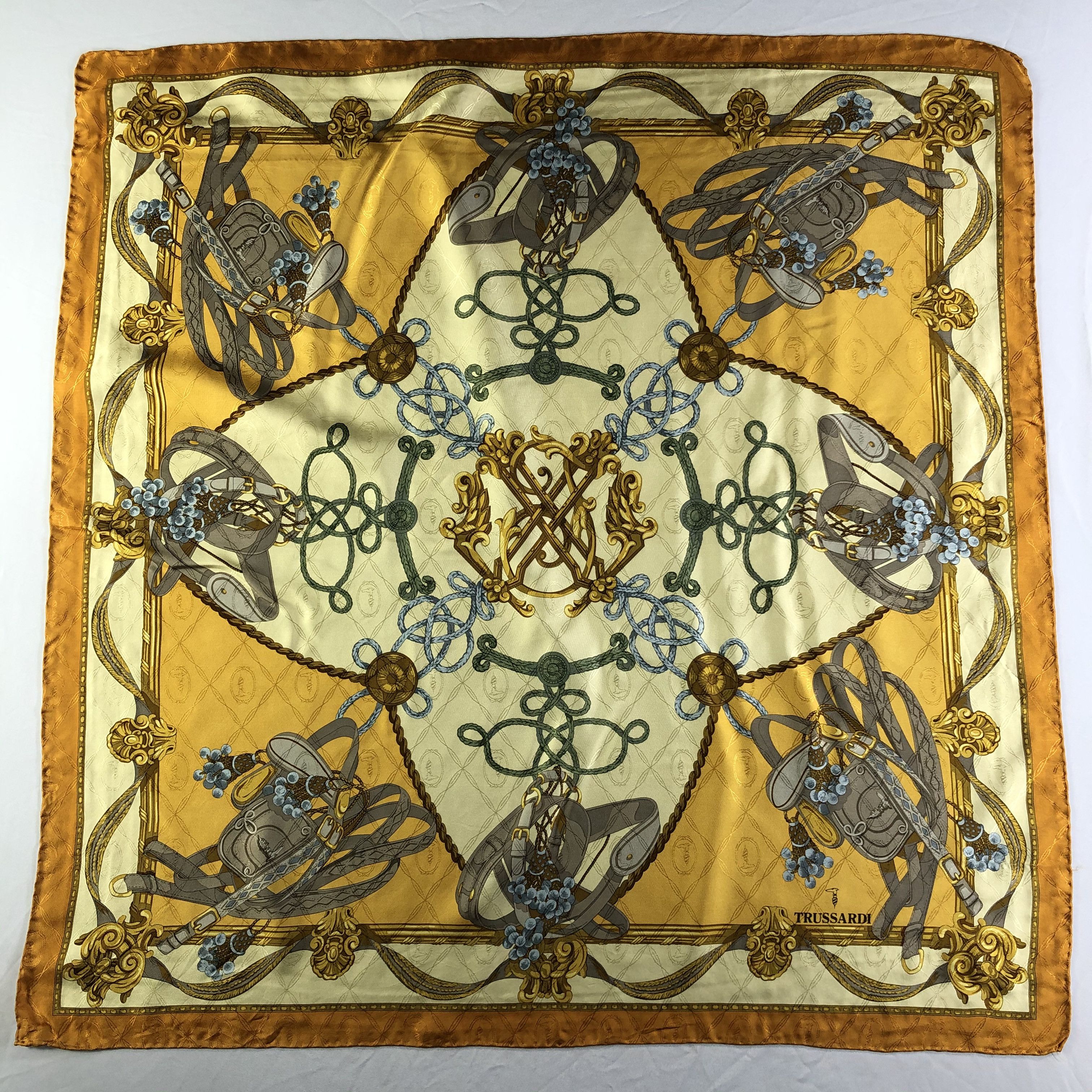 Trussardi × Vintage Vintage Trussardi Silk Scarf Size ONE SIZE - 2 Thumbnail