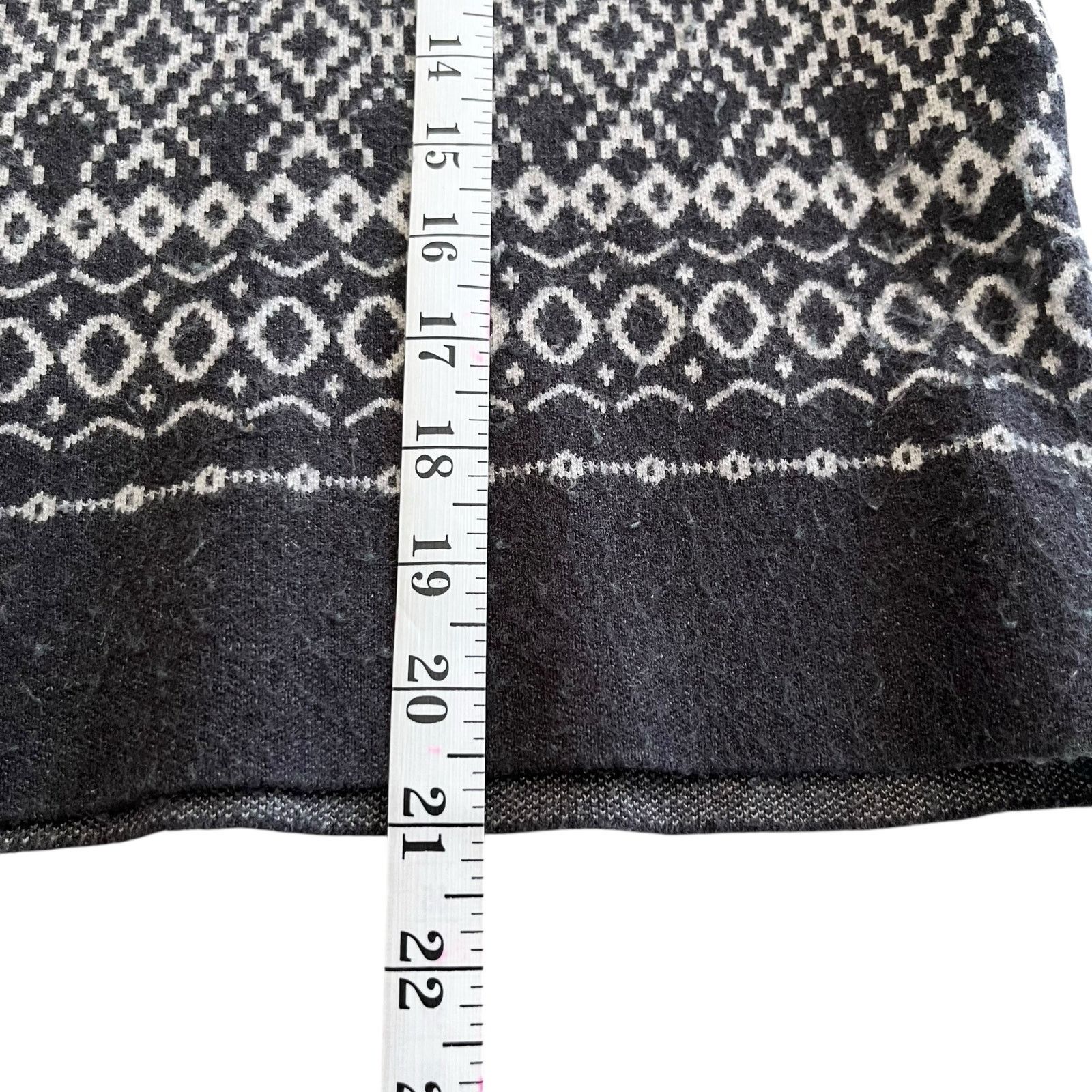 Joie Joie Gray Black Mock Turtleneck Fair Isle Pullover Sweater Size XL / US 12-14 / IT 48-50 - 7 Thumbnail