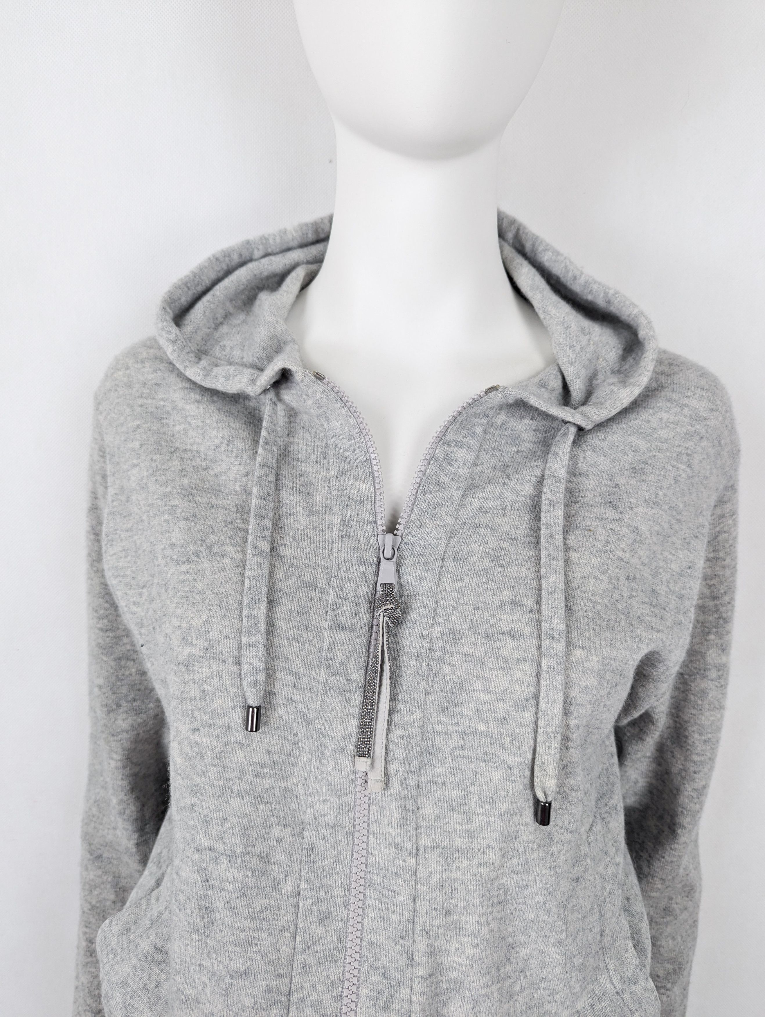 Brunello Cucinelli Brunello Cucinelli cashmere grey set suit pants zip hoodie S Size S / US 4 / IT 40 - 7 Thumbnail