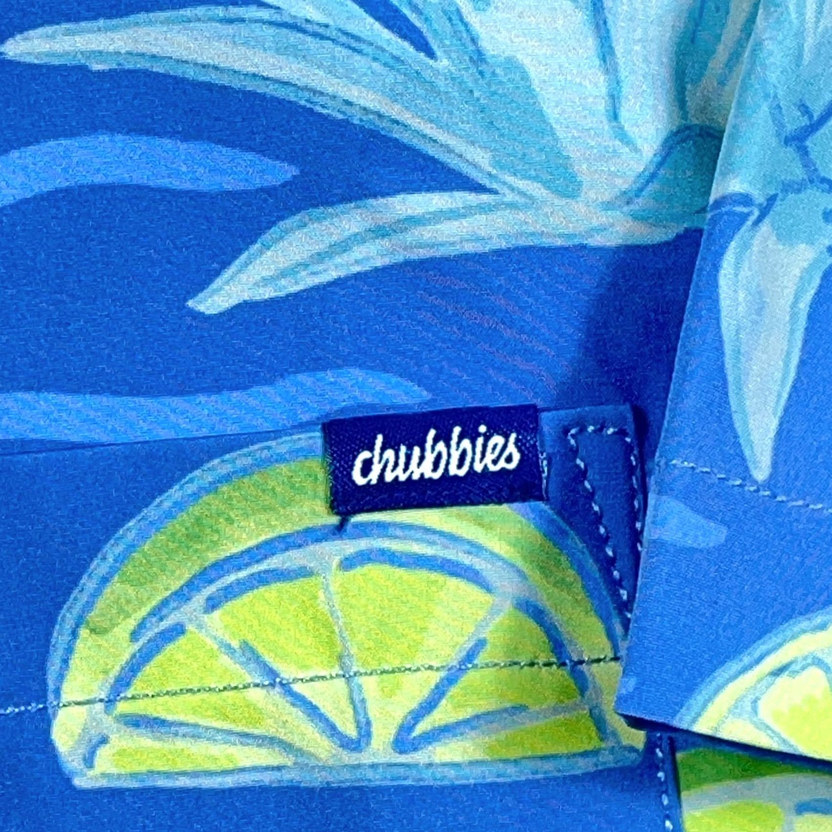 Chubbies Chubbies Shirt Medium Blue Hawaiian Camp Button Up Lemon Kiwi Print Hula Men Size US M / EU 48-50 / 2 - 5 Thumbnail