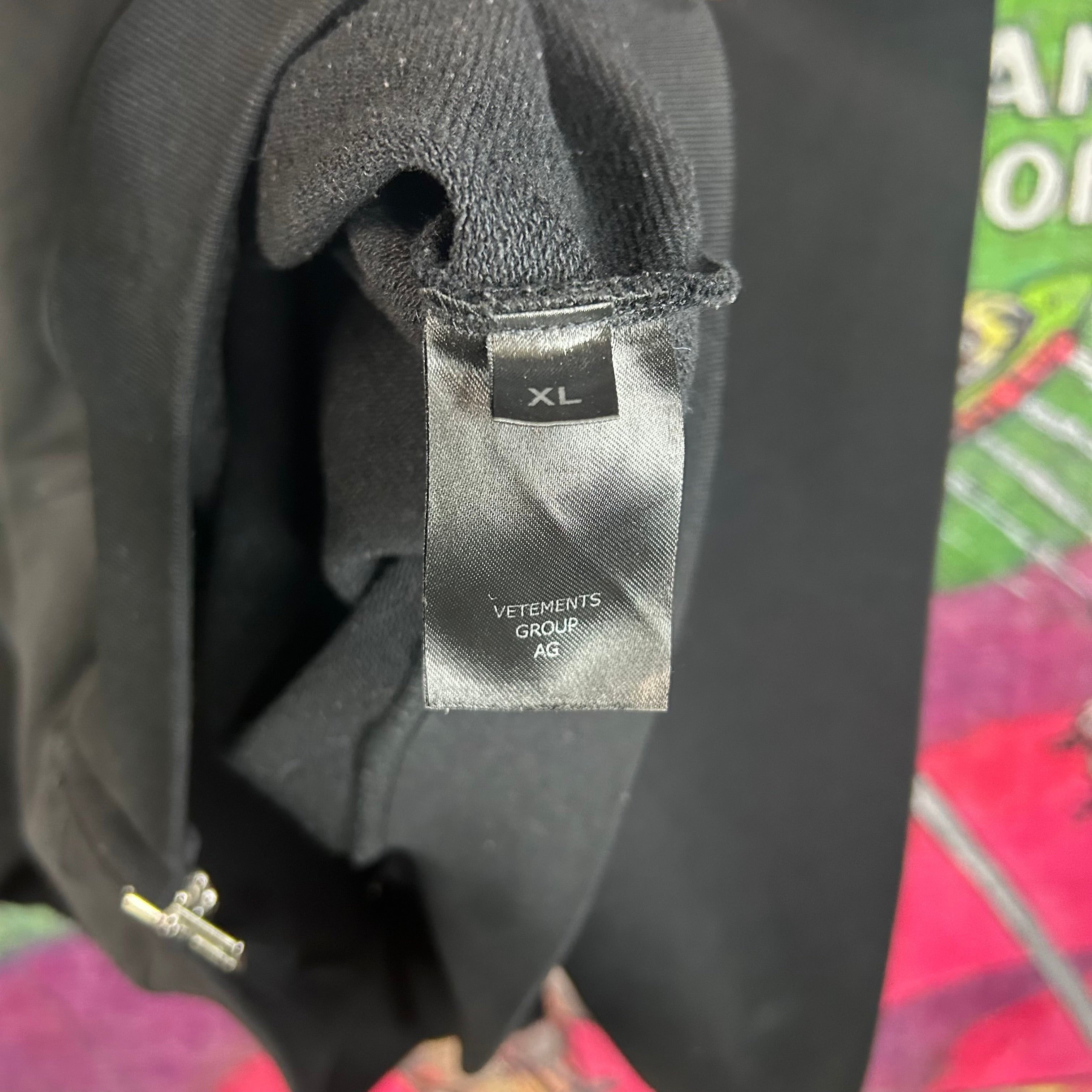 Vetements VETEMENTS Black Oversized Zip-Up Hoodie Size XL Size US XL / EU 56 / 4 - 4 Thumbnail