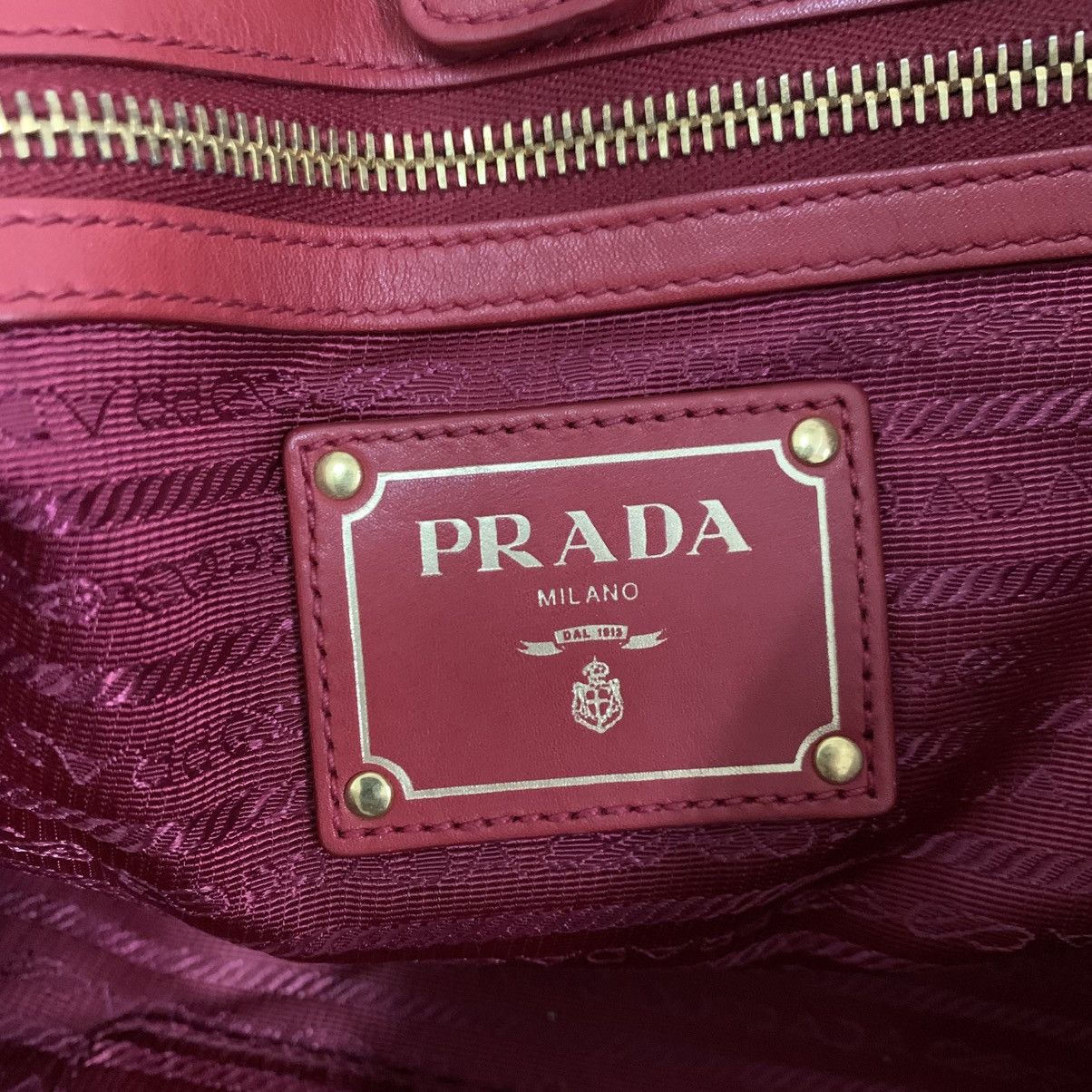 Prada Prada Red Leather Shoulder Bag Size ONE SIZE - 12 Thumbnail