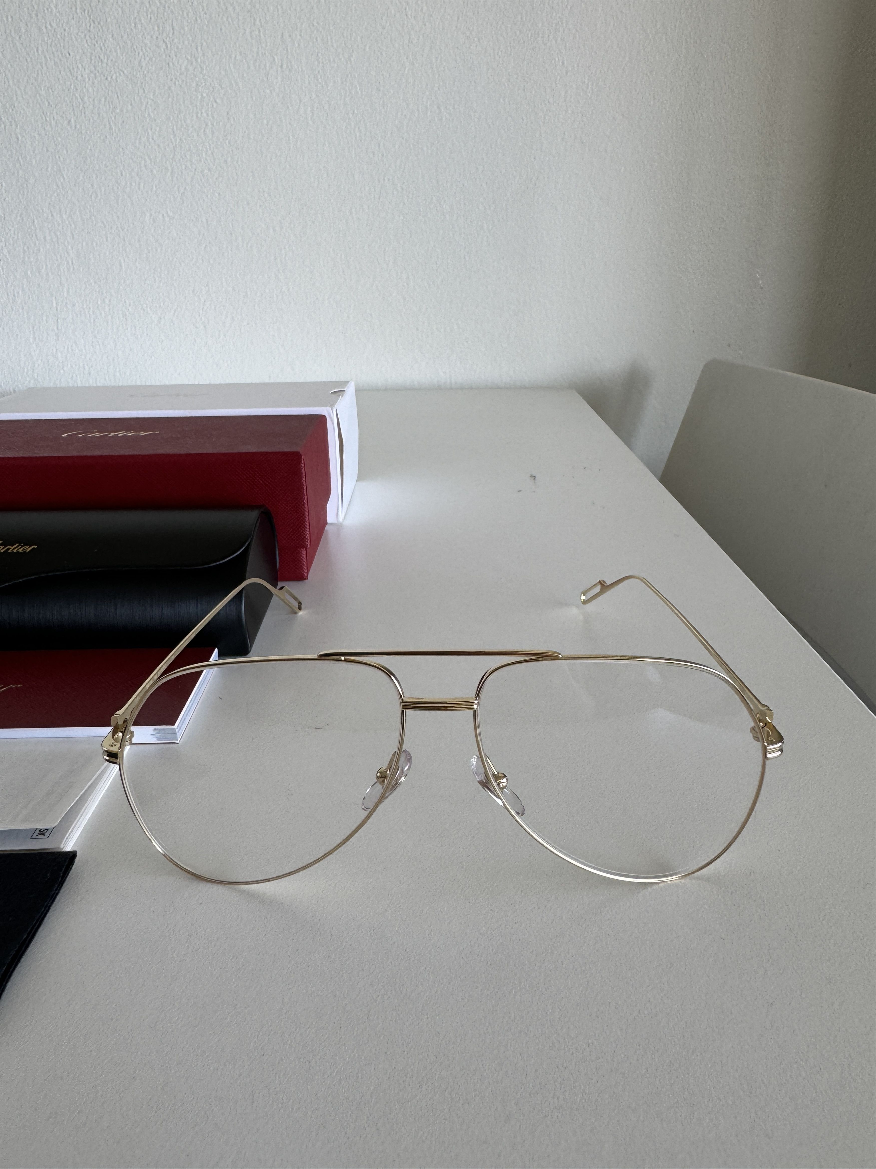image of Cartier Eyewear Optical Eyeglasses Glasses Frame Ct01160 001 Gold, Women's