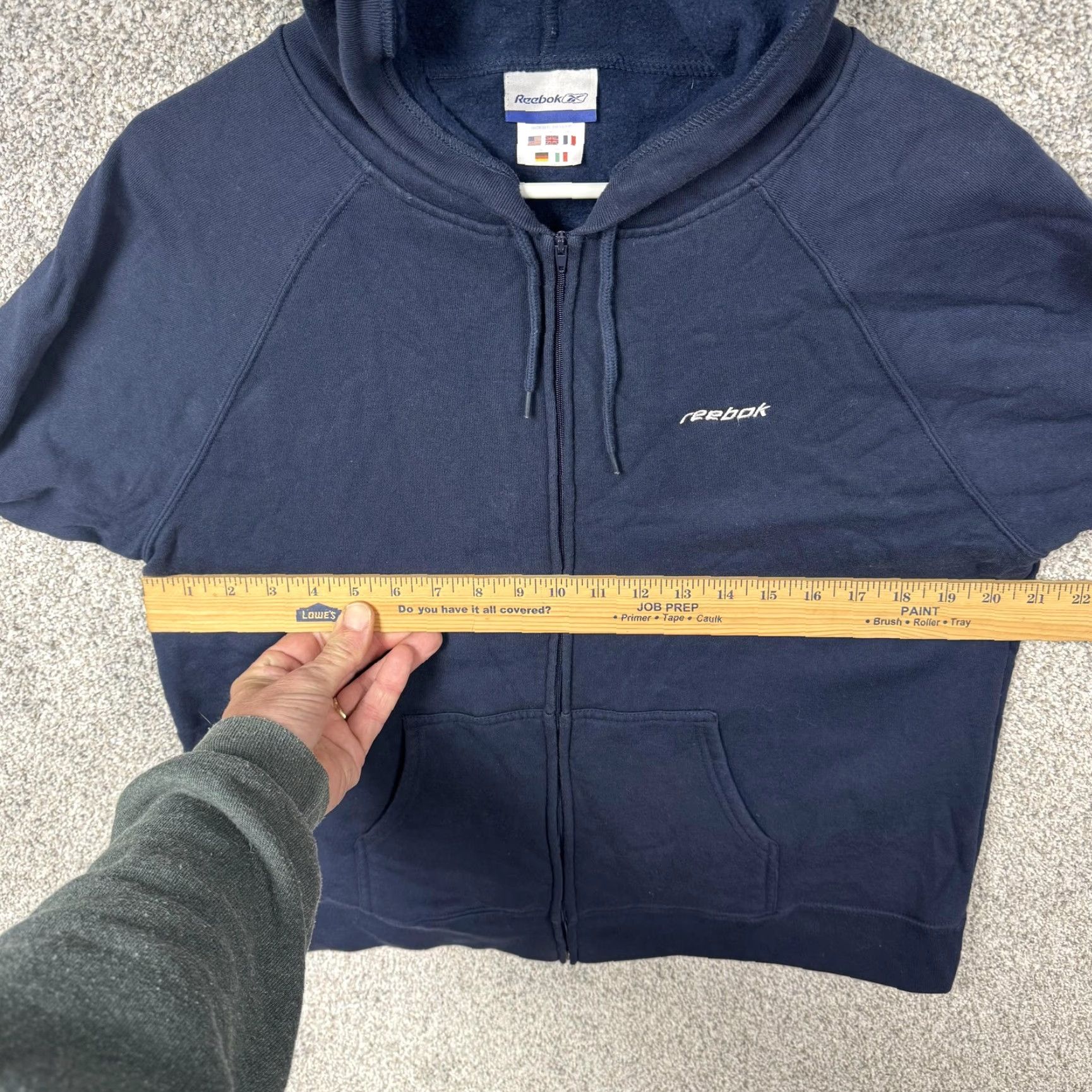 Reebok Reebok Hoodie XL Navy Blue Full Zip Pockets Hooded Fleece Y2K Mens Size US XL / EU 56 / 4 - 4 Thumbnail