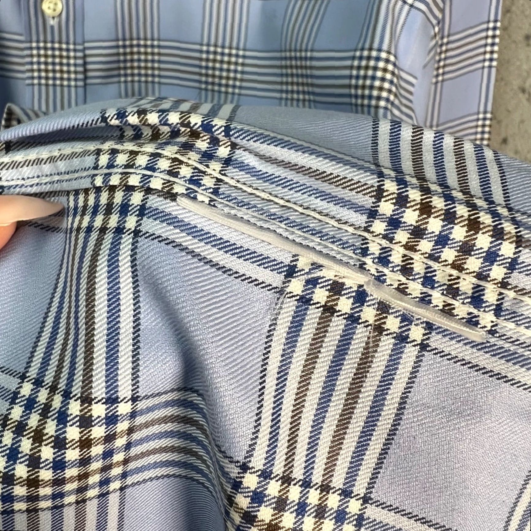 Brooks Brothers VINTAGE Brooks Brothers Non-Iron Stretch Supima Cotton Plaid Dress Shirt Regular 16-34 Blue Long Sleeve Mens Size 42R - 7 Thumbnail