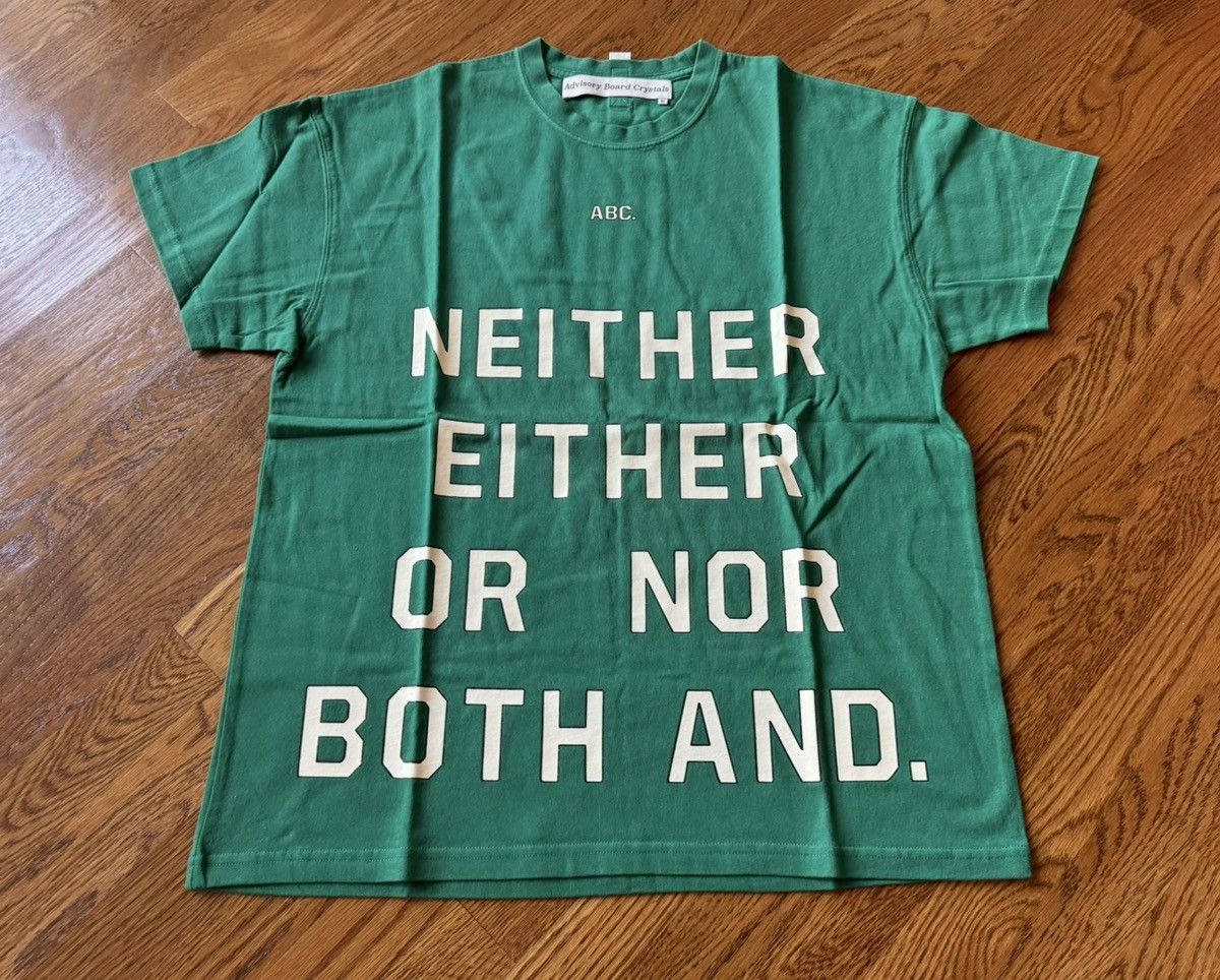 Advisory Board Crystals Medium Green Cream ABC Neither Either Or Nor Both And. Tee Size US M / EU 48-50 / 2 - 1 Thumbnail
