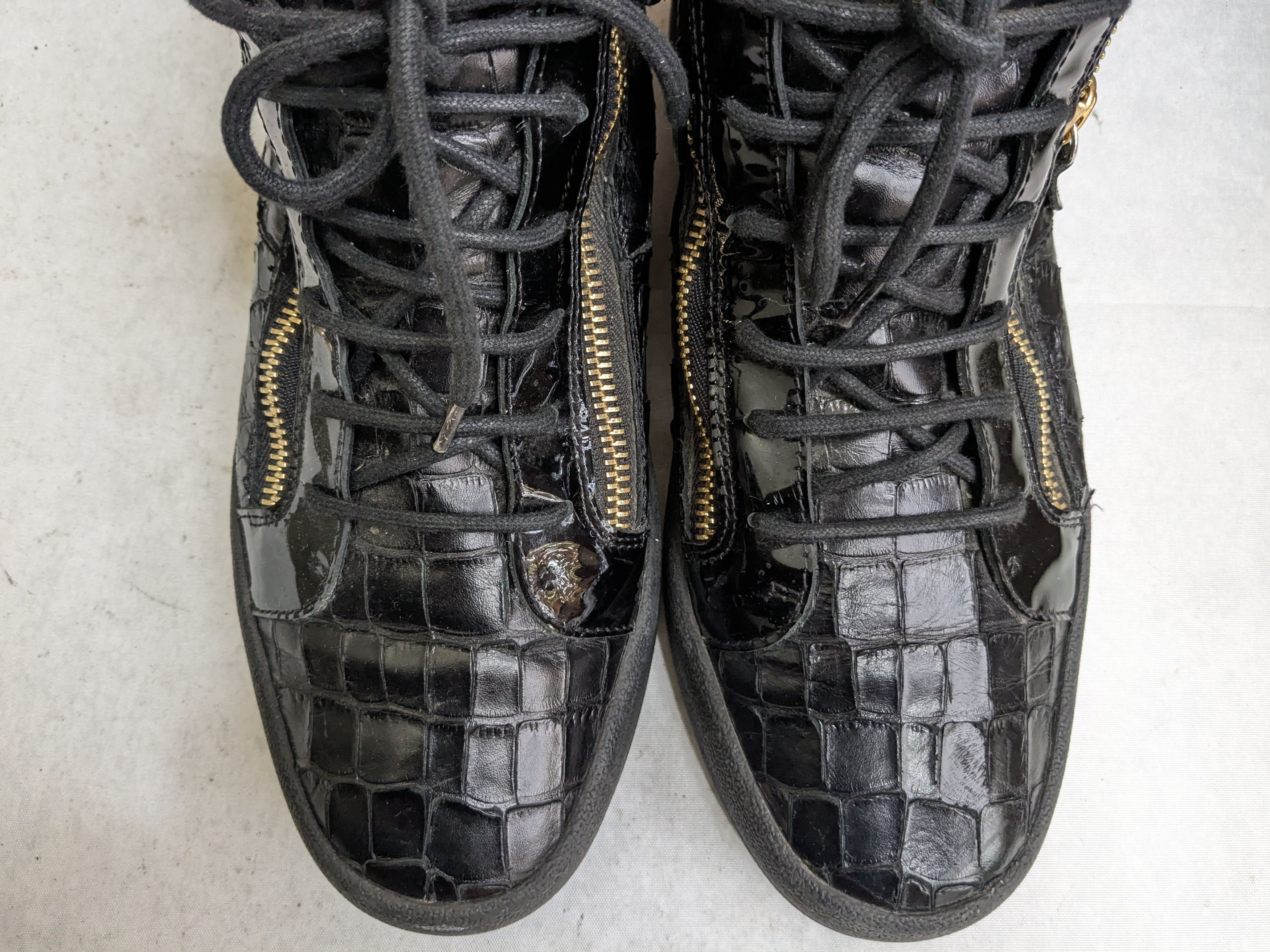 Giuseppe Zanotti Giuseppe Zanotti High Top Sneakers 13 46 Black Gold Size US 13 / EU 46 - 2 Thumbnail