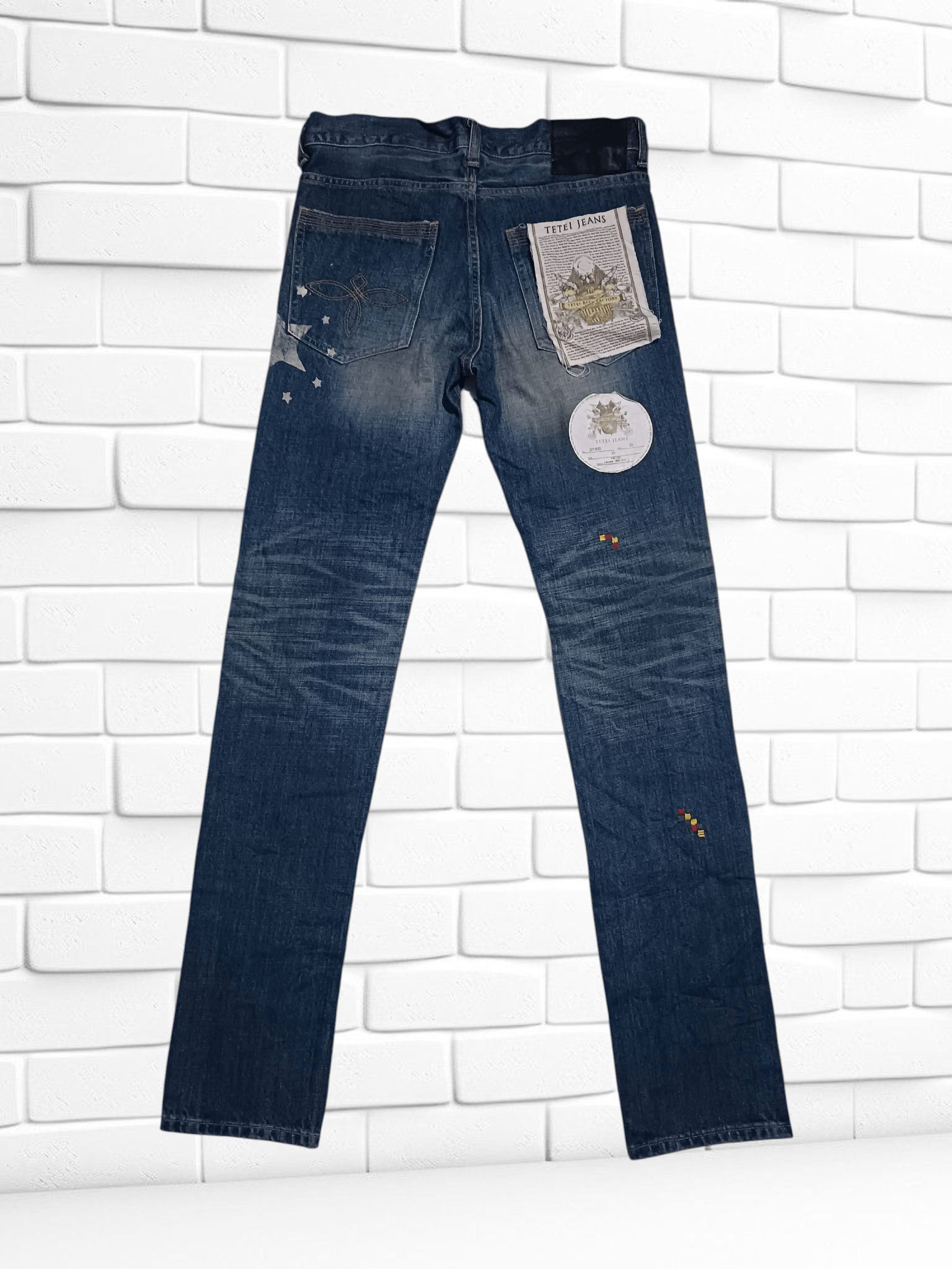 Japanese Brand Dead stock Japanese Art Patchwork Denim Skinny Denim Size US 29 - 6 Thumbnail