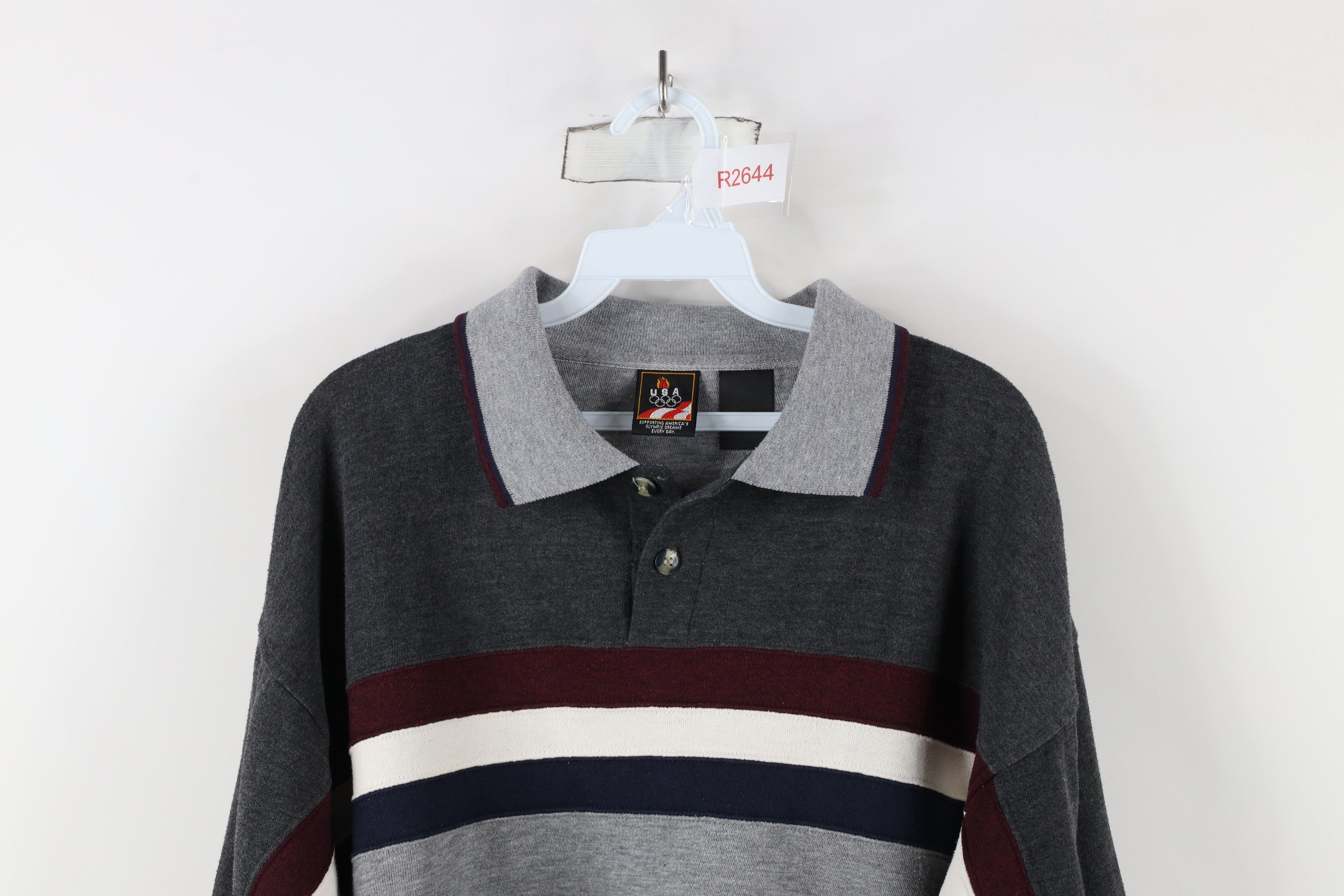 Vintage Vintage 90s USA Olympics Collared Pullover Sweatshirt Size US XL / EU 56 / 4 - 2 Thumbnail