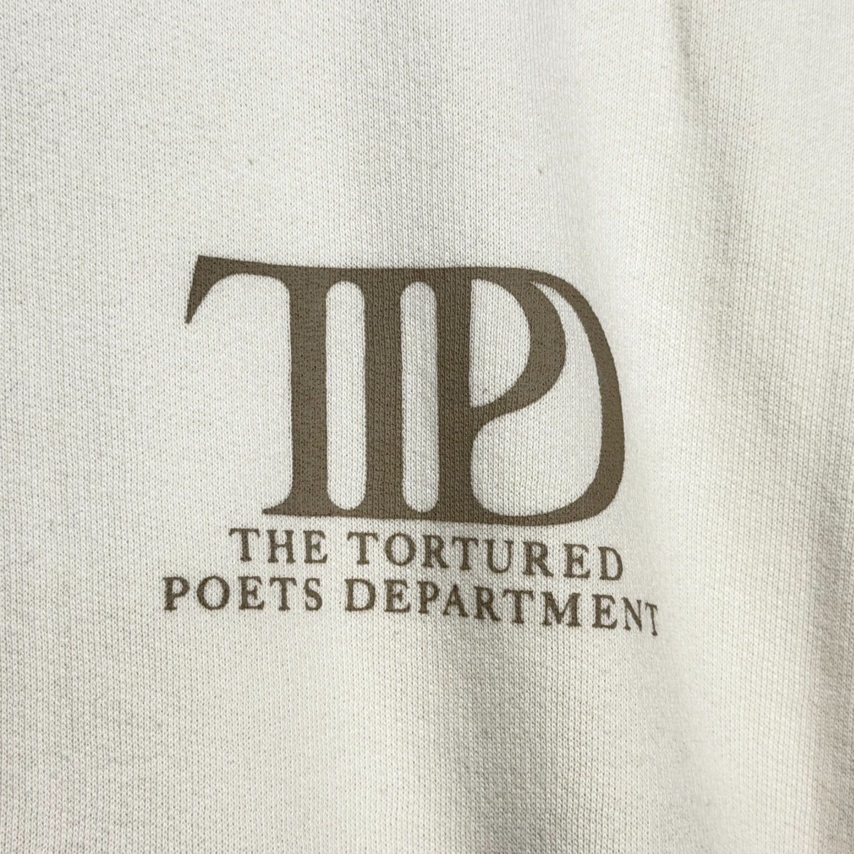 Vintage Taylor Swift The Tortured Poets Department Album Merch Sweatshirt XL Women Pullover Beige Logo Graphic Print Long Sleeve Sweatshirt Size XL / US 12-14 / IT 48-50 - 2 Thumbnail