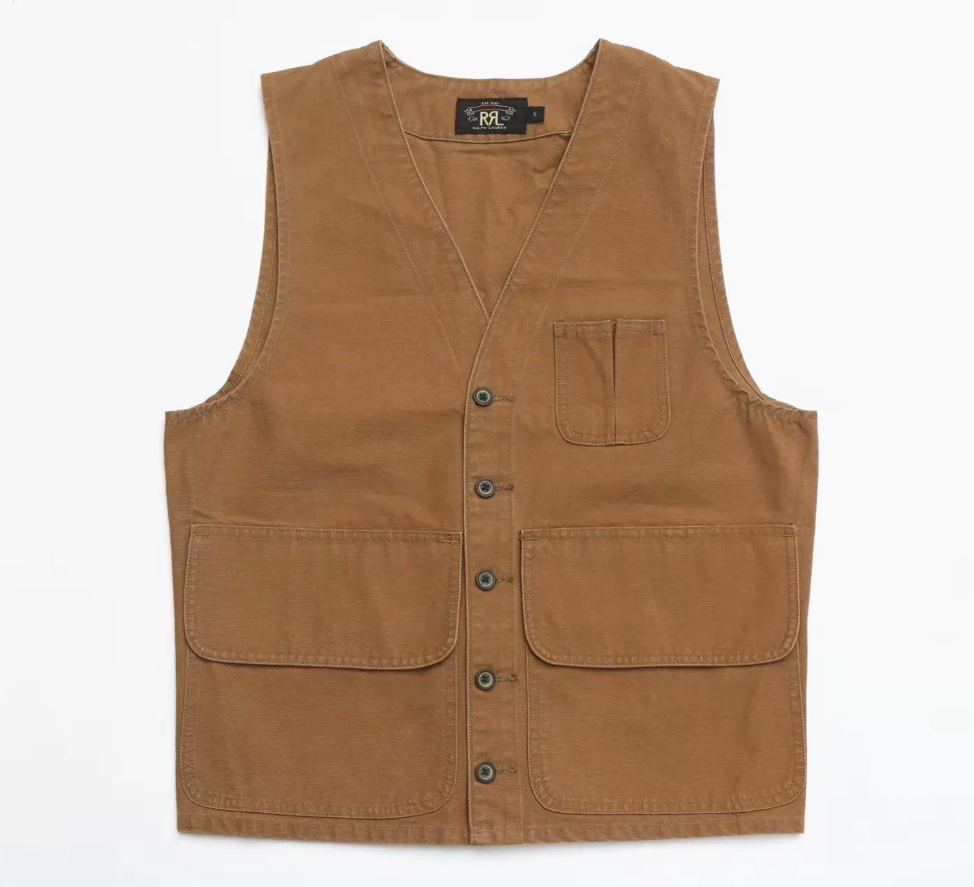 RRL Ralph Lauren RRL 2014 Vintage Canvas Hunting Vest Size US S / EU 44-46 / 1 - 1 Thumbnail