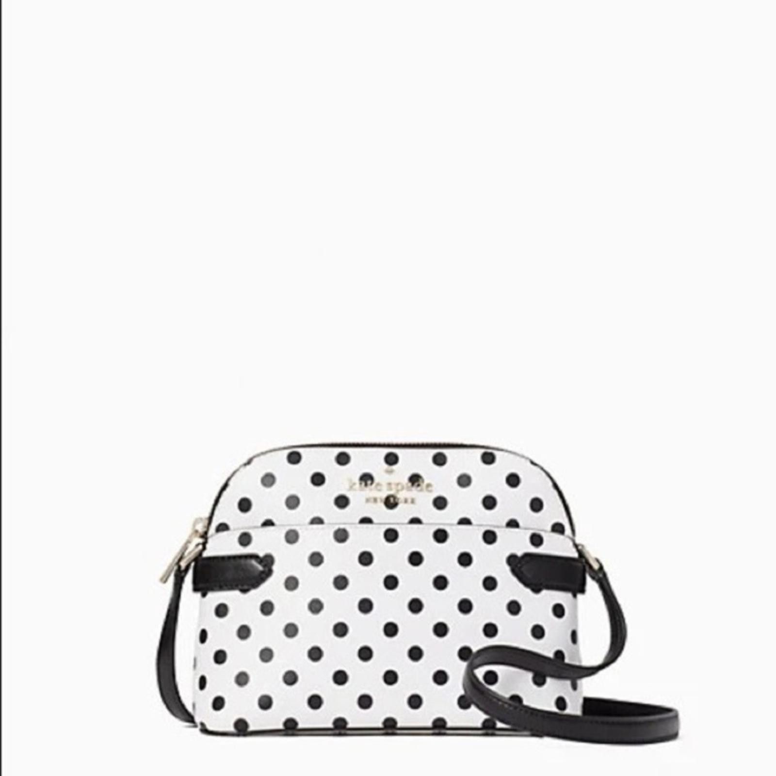Designer Kate Spade White Polka Dot Crossbody Bag NWT in Black, Women's