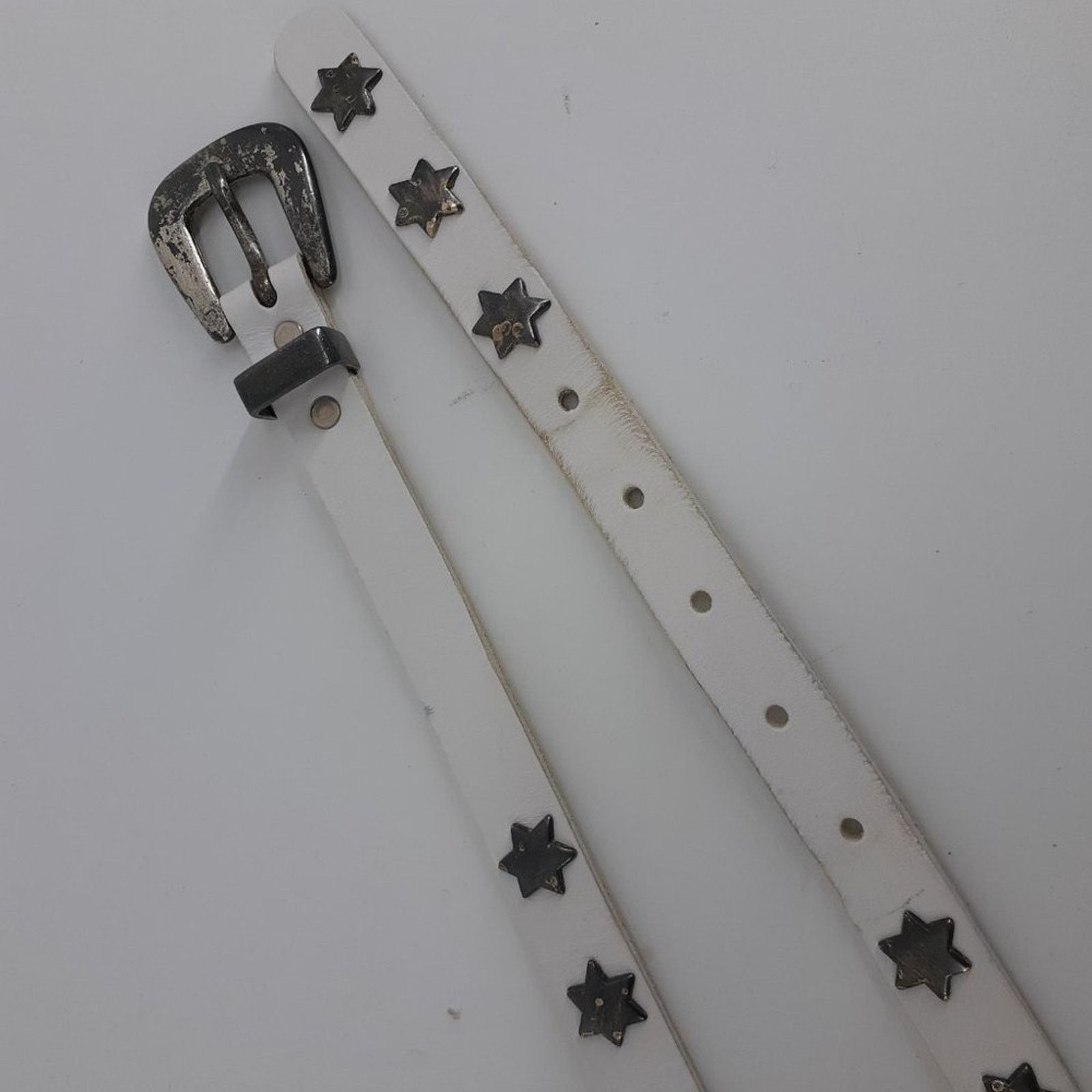 Express Express Jeans Women's White Genuine Leather Belt Size M Size ONE SIZE - 6 Thumbnail