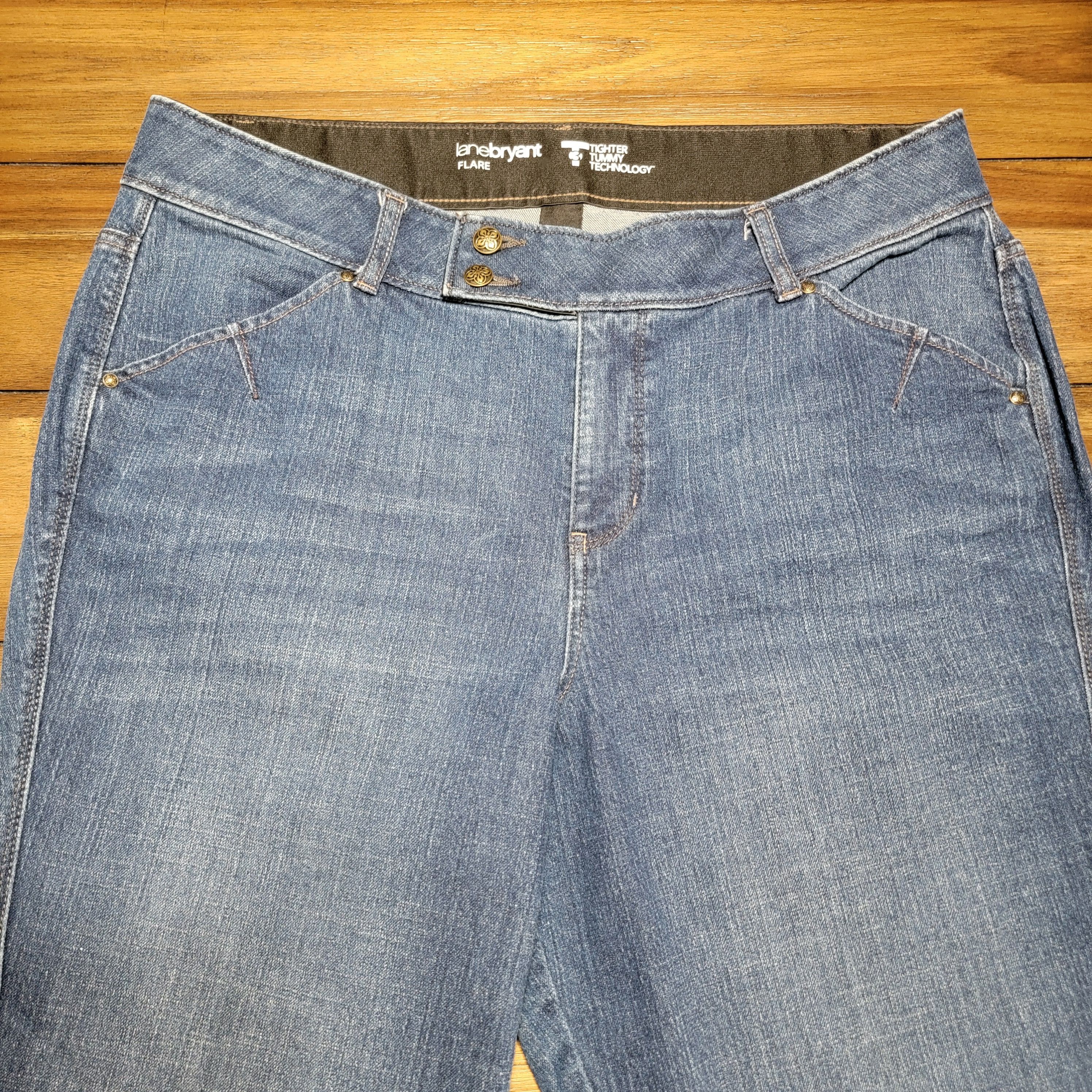 Other Lane Bryant Flare Jeans w/ Tighter Tummy Technology - 18 Ave Size 38" / US 16 / IT 52 - 2 Thumbnail