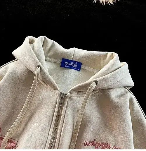 Japanese Brand Letter Printing Zip Up Hoodie Fashion High Street Hip Hop Size ONE SIZE - 3 Thumbnail