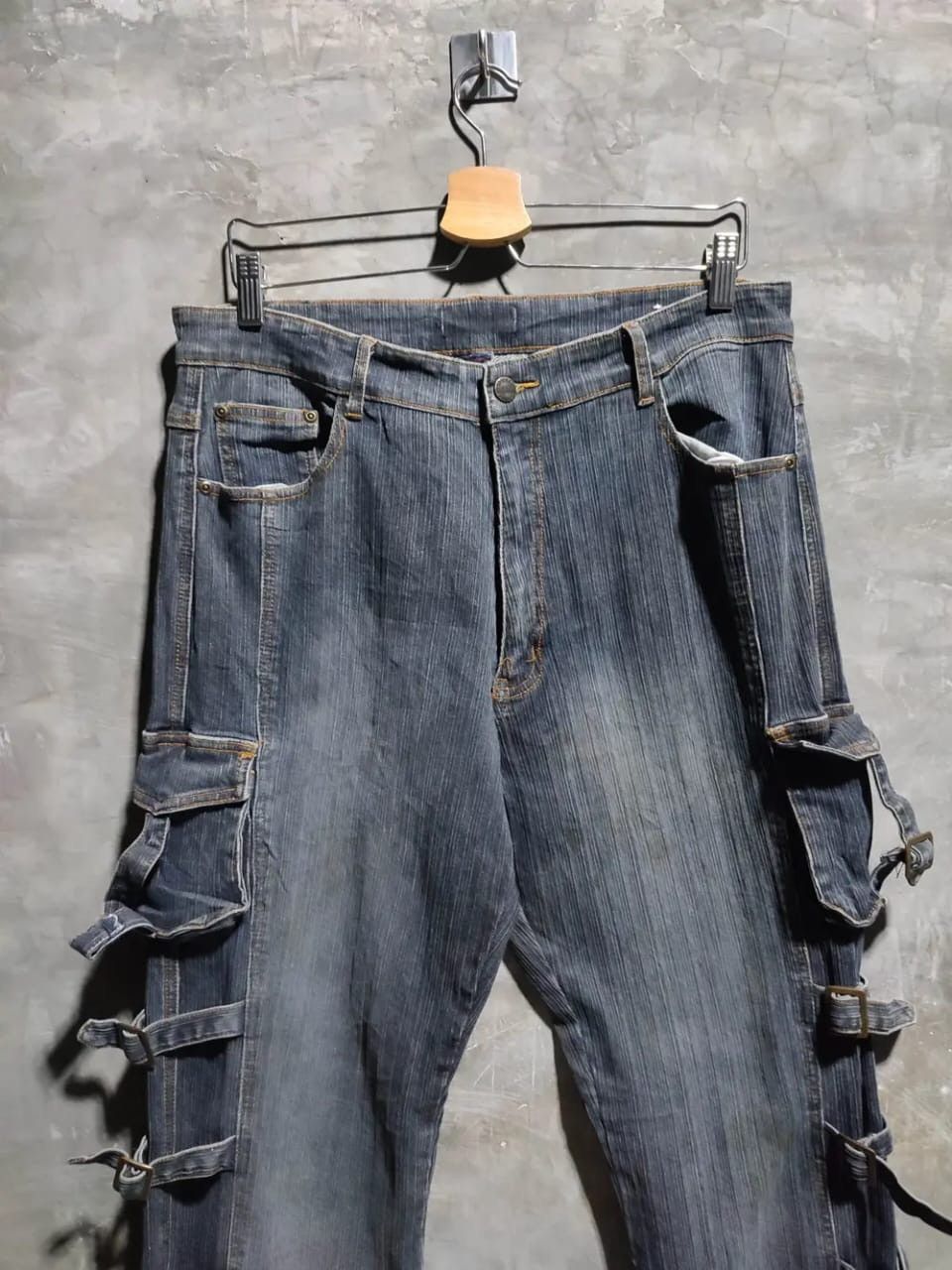 Other Apollo MultiStrap Design Cargo Flared Bondage Punk Jeans Size US 33 - 5 Thumbnail