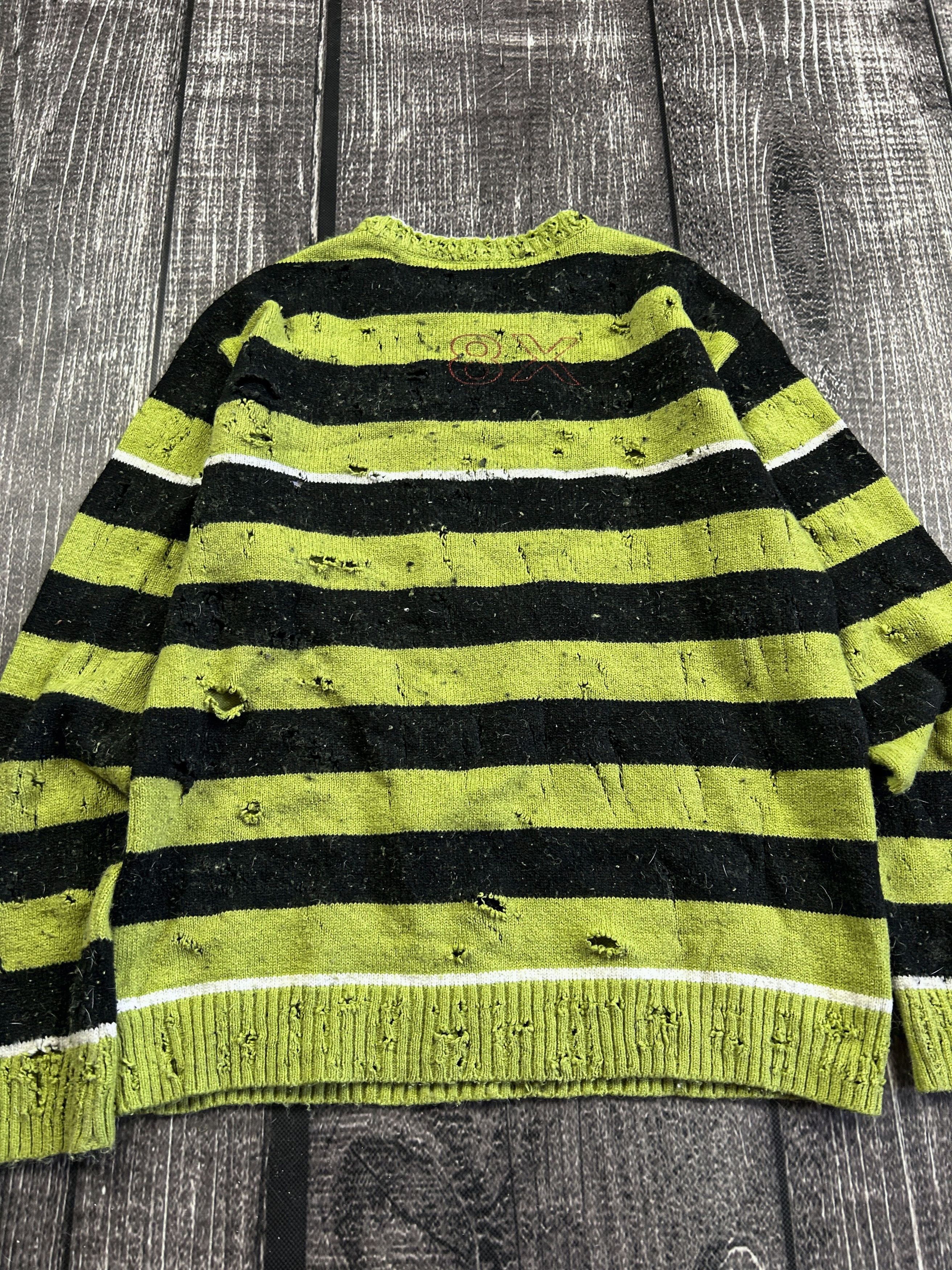 Japanese Brand Y2K Distressed Striped Grunge Knit Sweater Punk Archive Size US M / EU 48-50 / 2 - 8 Thumbnail