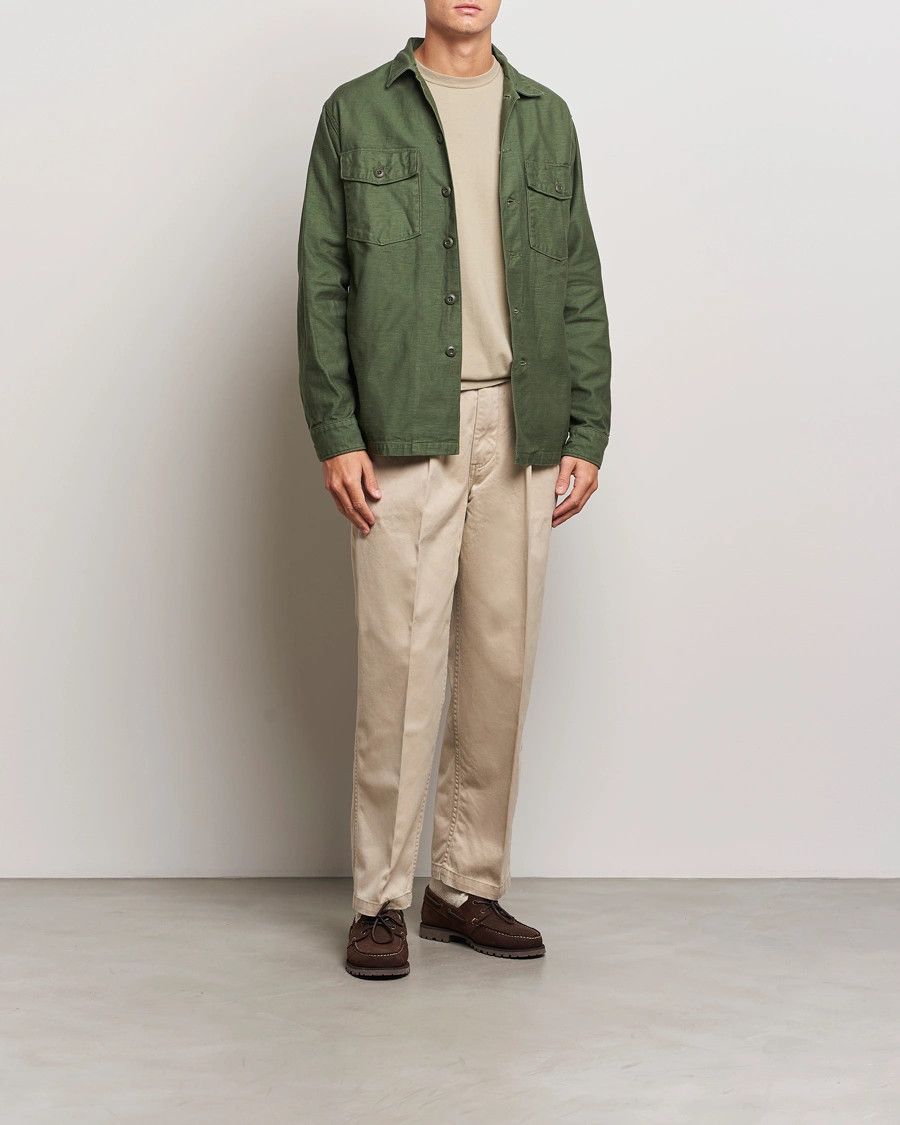 Orslow 💚 Orslow Two Tuck Wide Trousers Khaki Size 2 NEW Size US 32 / EU 48 - 3 Thumbnail