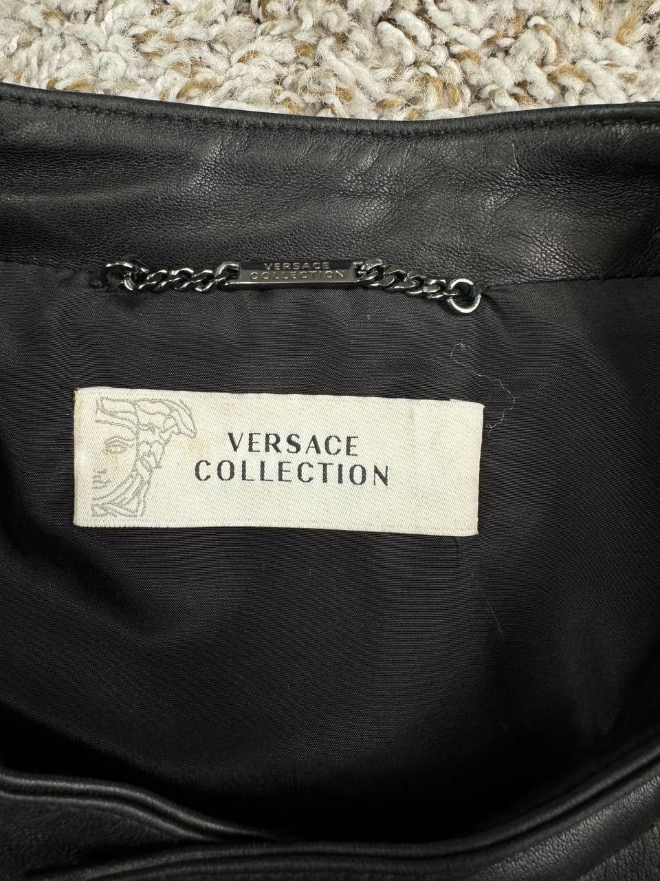 Versace Versace Collection Leather Moto Jacket Braided Accents Size US L / EU 52-54 / 3 - 11 Thumbnail
