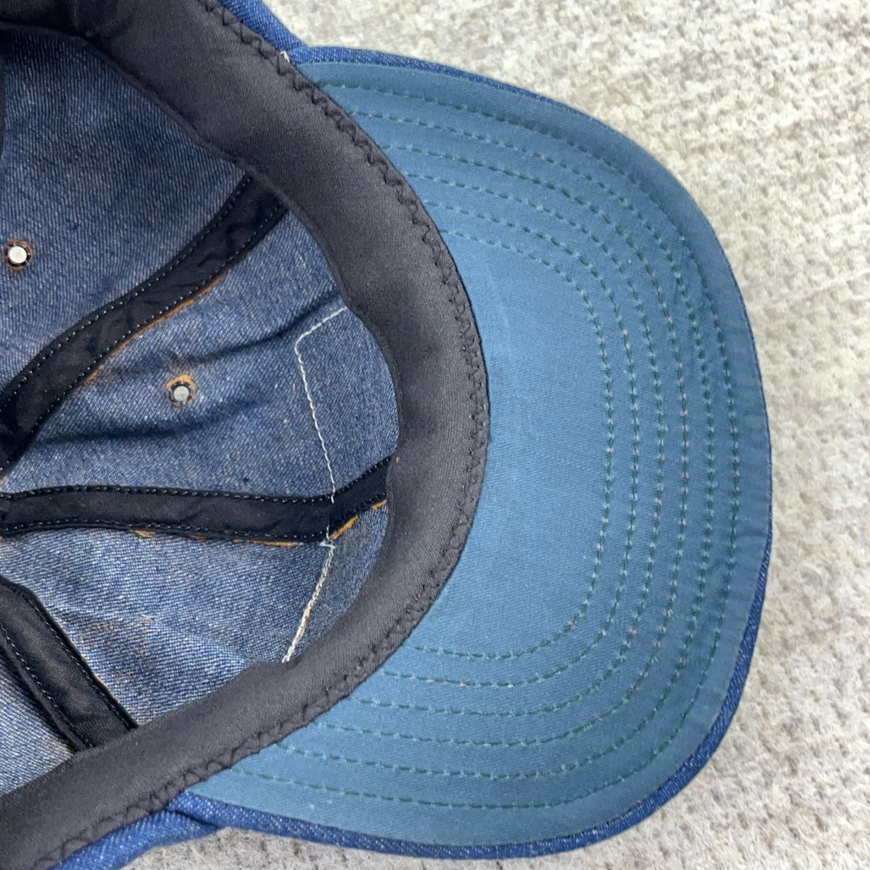 Vintage VINTAGE Eastern Coal Trucker Hat Cap Denim Made In USA 80s Mining Co Patch WV Mens One Size Blue Cotton Nylon Denim Adjustable Snapback Size ONE SIZE - 7 Thumbnail