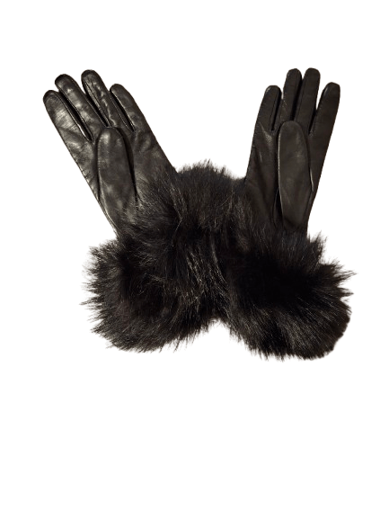 Other Japanese Thrifted Leather Fur Lined Gloves Size ONE SIZE - 1 Thumbnail