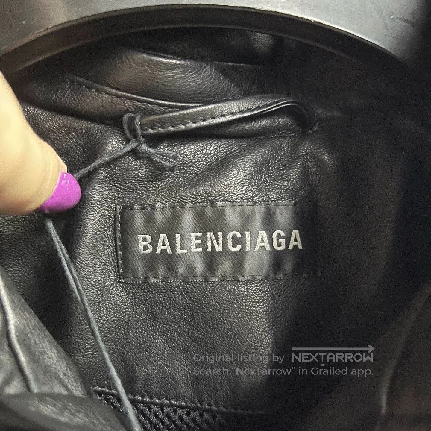 Balenciaga black logo print hooded leather jacket. Size US M / EU 48-50 / 2 - 2 Thumbnail