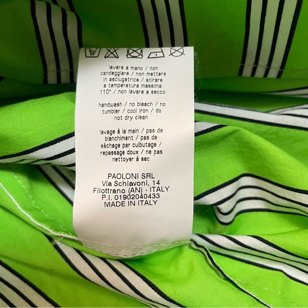 MSGM New MSGM Neon Striped Ruffle Cotton One Shoulder Top Blouse Size M / US 6-8 / IT 42-44 - 8 Thumbnail