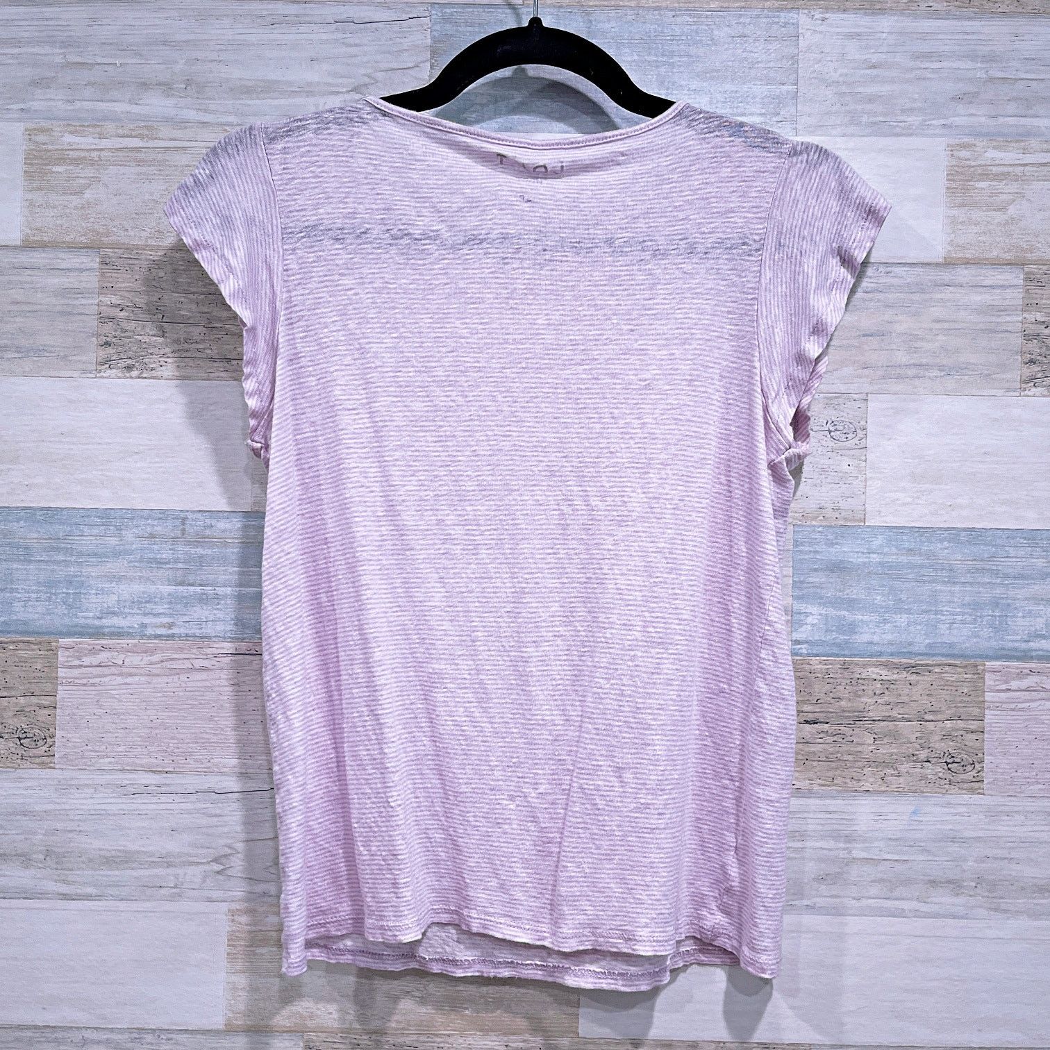 Loft LOFT Linen Flutter Tee Purple Stripe Womens Small Petite Size S / US 4 / IT 40 - 3 Thumbnail