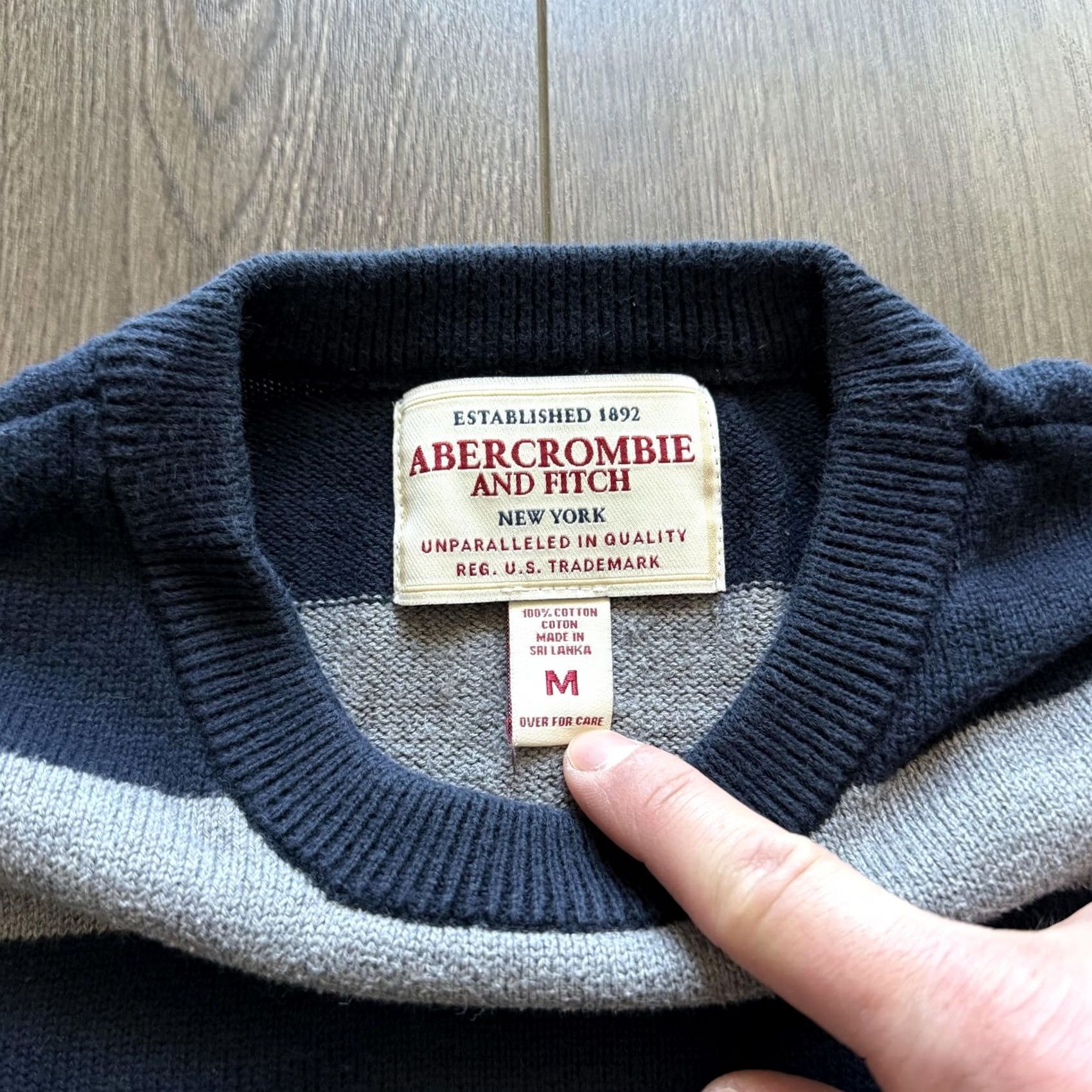 Abercrombie & Fitch Abercrombie & Fitch Sweater Mens Medium Blue Knit Crewneck Pullover Striped Y2K Vintage? Size US M / EU 48-50 / 2 - 5 Thumbnail