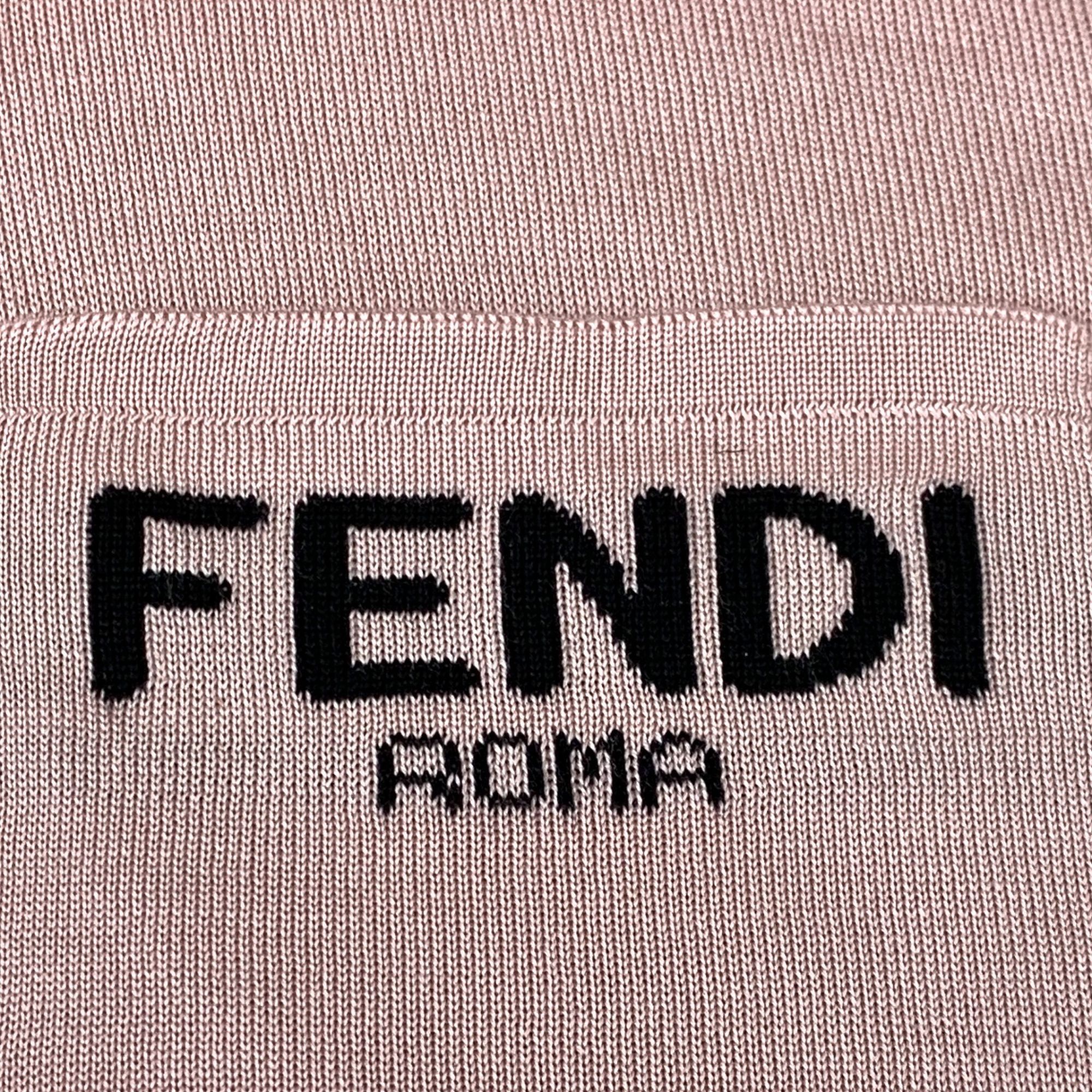 Fendi Fendi Roma Light Pink Mulberry Silk High-Neck Sweater Long S Size S / US 4 / IT 40 - 2 Thumbnail