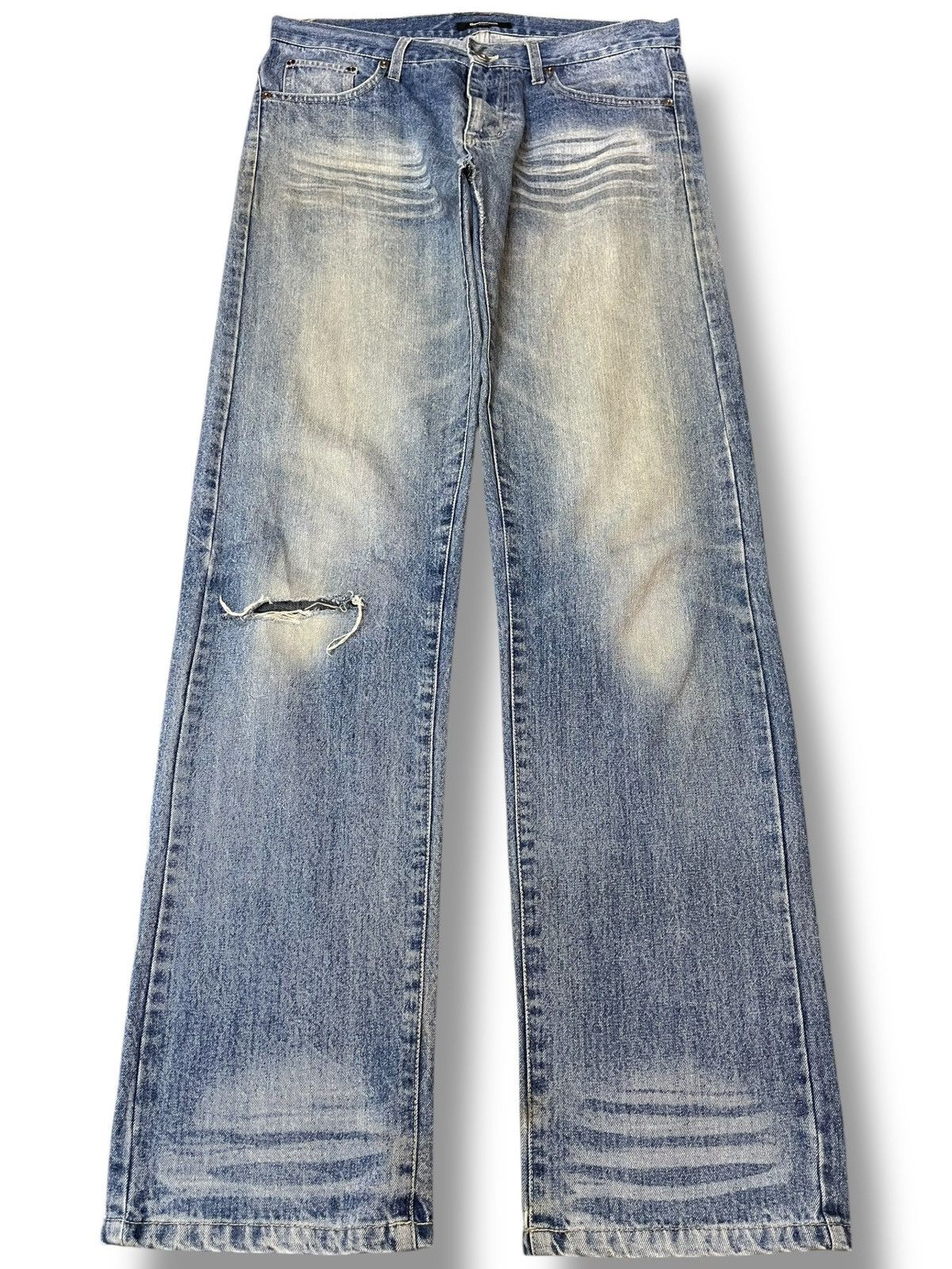 Le Grande Bleu (L.G.B.) Vintage Double Focus Faded Distressed Denim Size US 33 - 1 Thumbnail