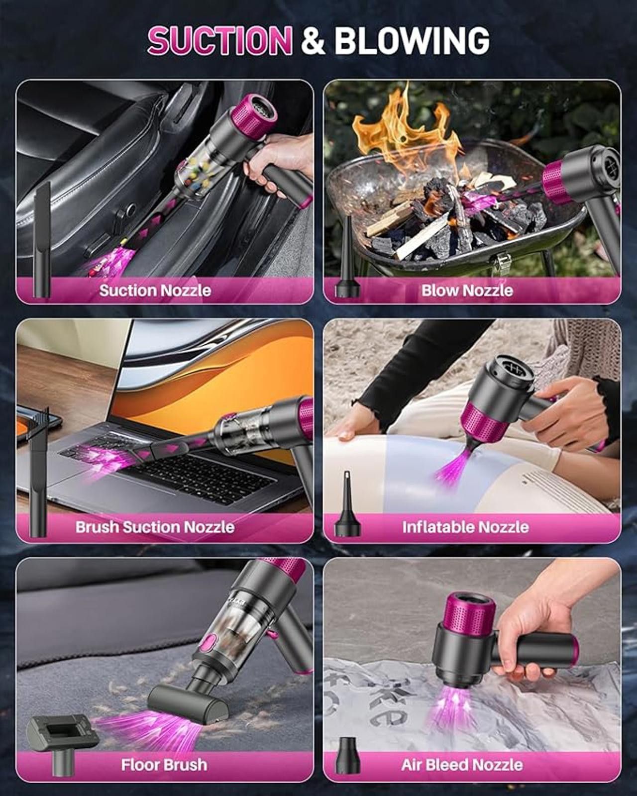 Other EYYA Cordless Handheld Vacuum LT-135 Black, Red, Bagless, St Size ONE SIZE - 4 Thumbnail