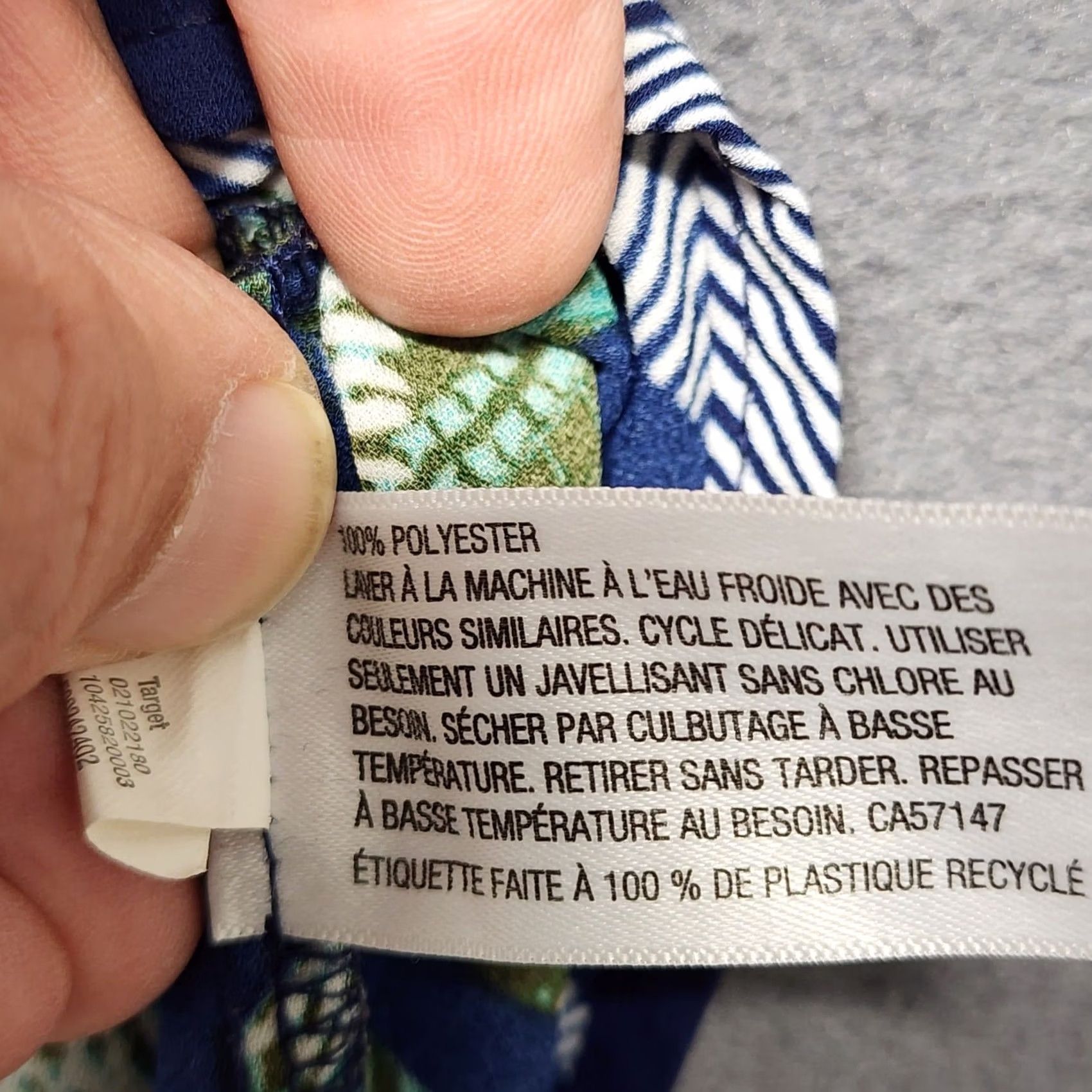 Vintage Ava Viv Blouse Geometric Print Blue Green 3X Plus Size Tunic Top Womens Size XXL / US 16-18 / IT 52-54 - 7 Thumbnail