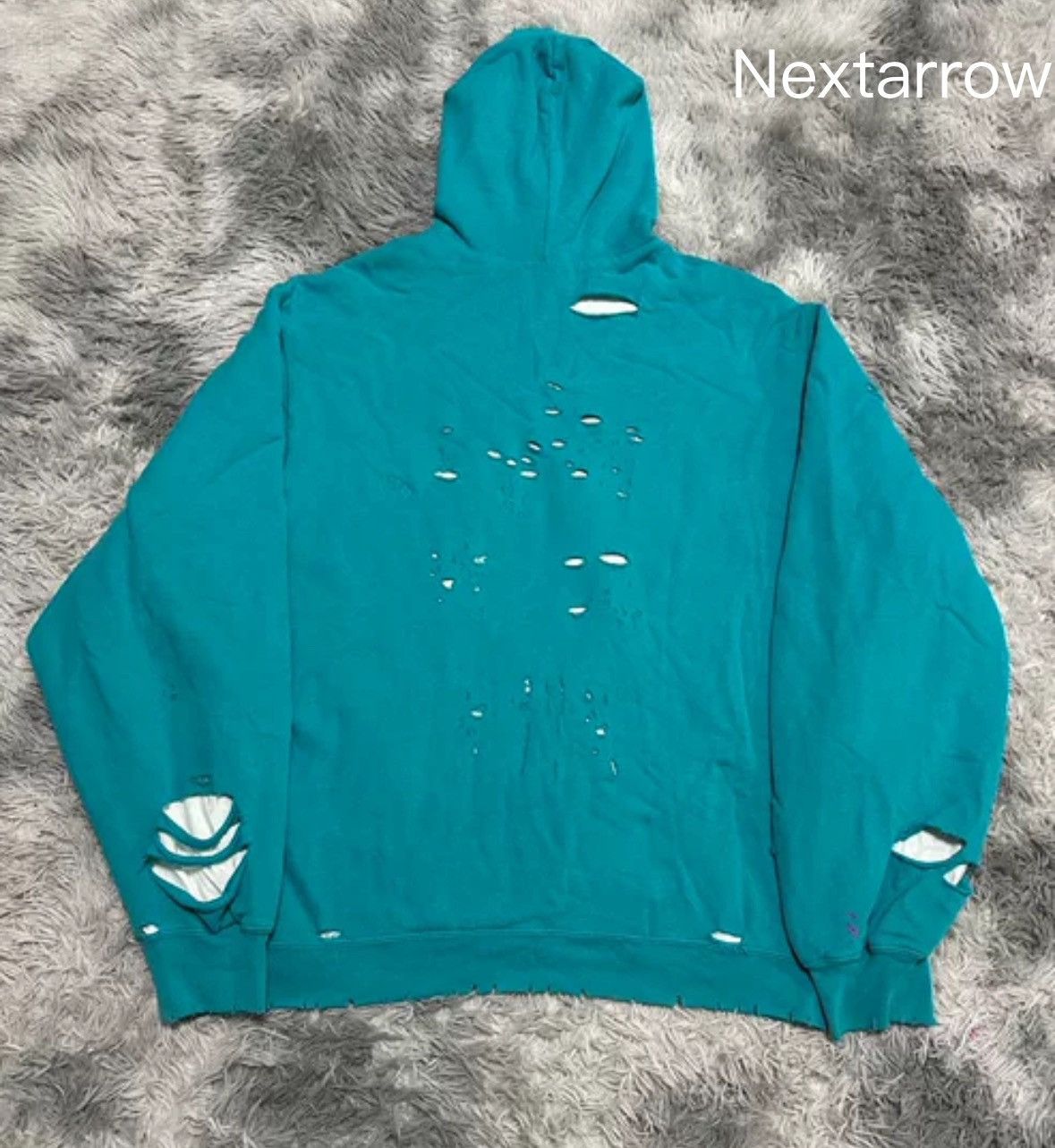 Balenciaga Balenciaga Lake Blue Destruction Double layered Hoodie Size US XS / EU 42 / 0 - 2 Thumbnail