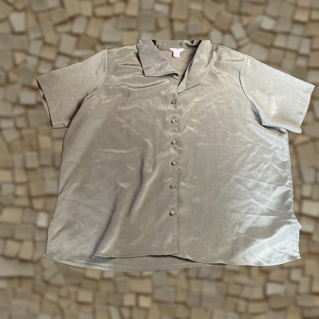 Vintage VINTAGE Ship N Shore Shirt Womens Plus Size 24W Green Shoulder Pads T-Shirt Casual Size 4XL / US 24-26 - 1 Thumbnail