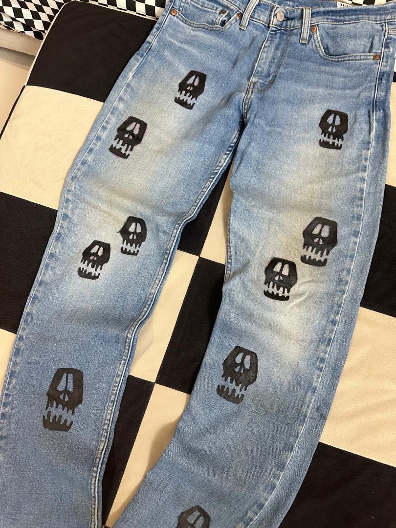Levi's × Stussy LEVIS 511 CUSTOM STUSSY SKULL JEANS Size US 32 / EU 48 - 3 Thumbnail