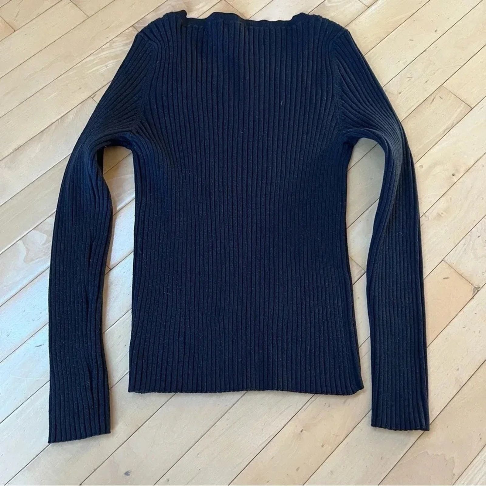 Other New York & Company Women's Sweater Sz XL Black Stretch 90’s Size XL / US 12-14 / IT 48-50 - 4 Thumbnail