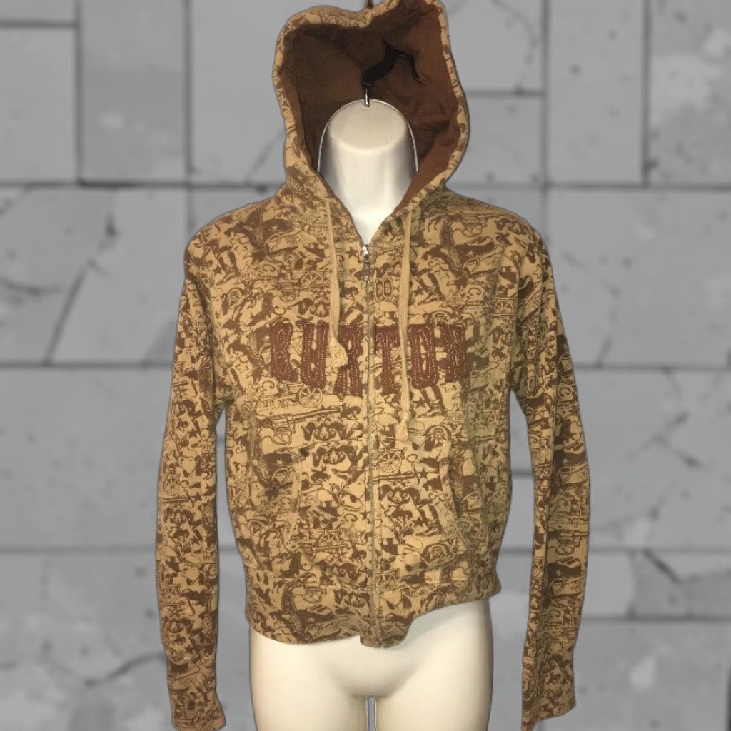 Burton Burton Hoodie Womens S Brown Graphic Full Zip Solid Long Sleeve Size S / US 4 / IT 40 - 1 Thumbnail