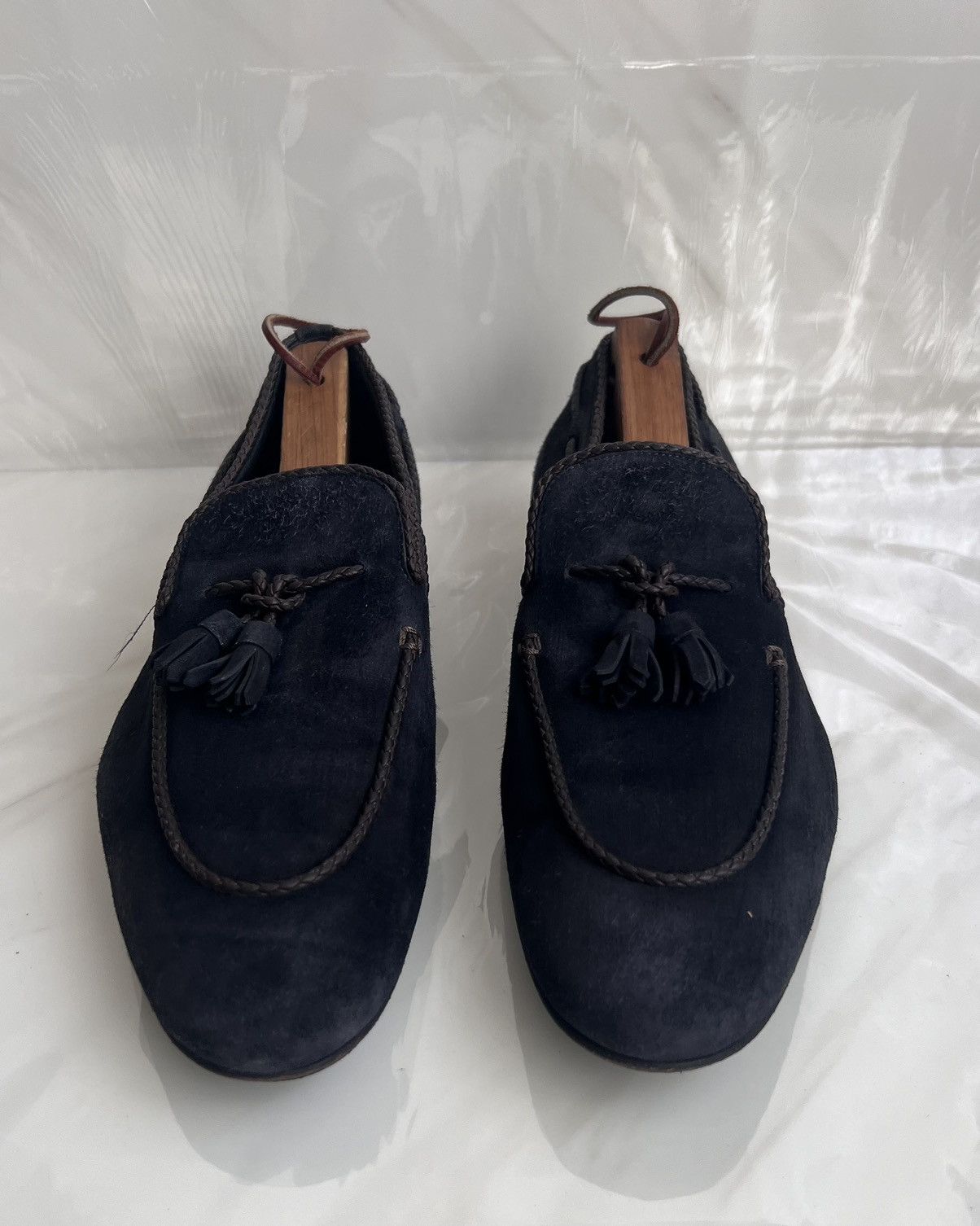 Louis Vuitton Louis Vuitton Men’s Tassel Blue Suede loafers Size US 7 / EU 40 - 2 Thumbnail